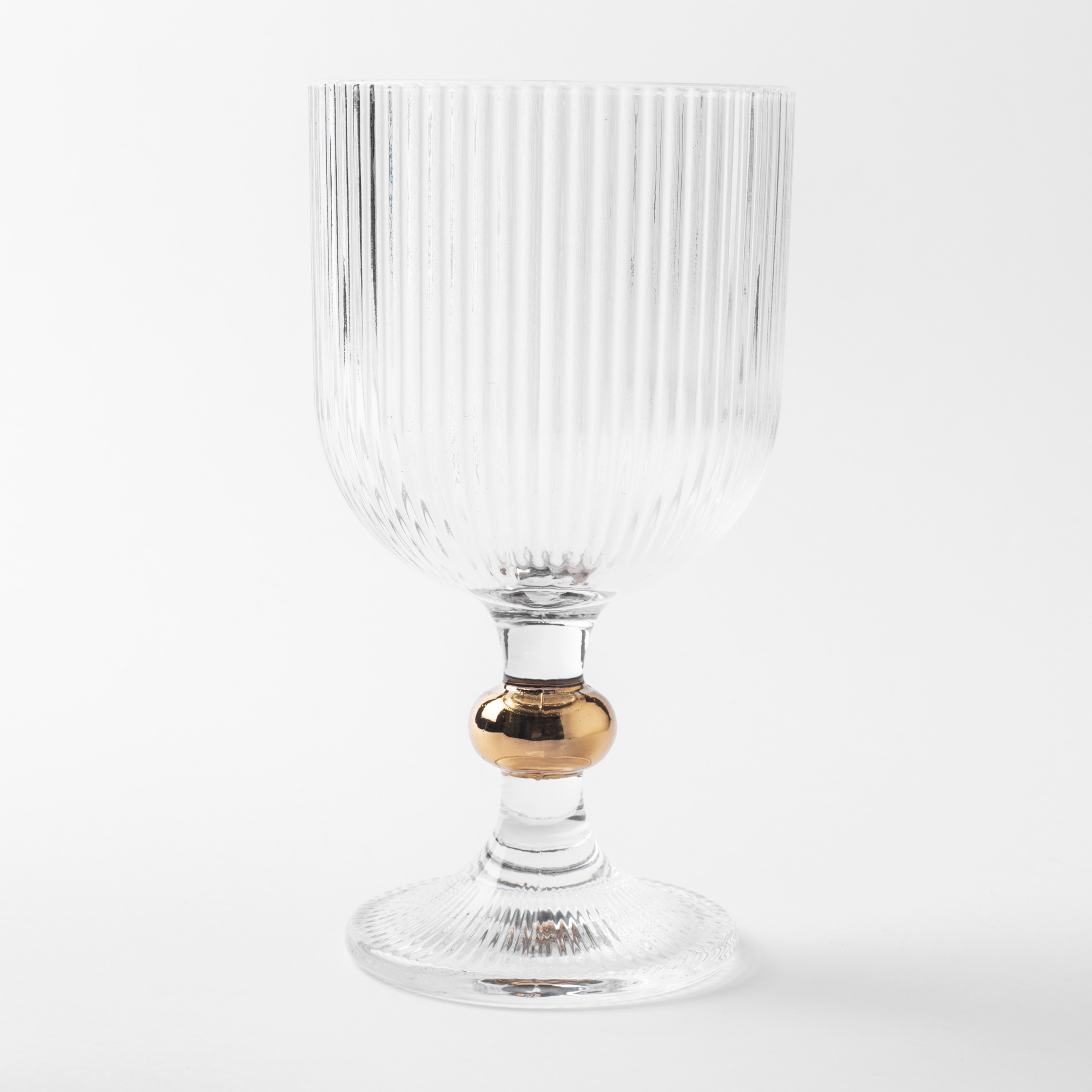 Бокал-кубок для вина, 360 мл, 4 шт, на подставке, стекло Р/металл, Argos gold-t изображение № 6