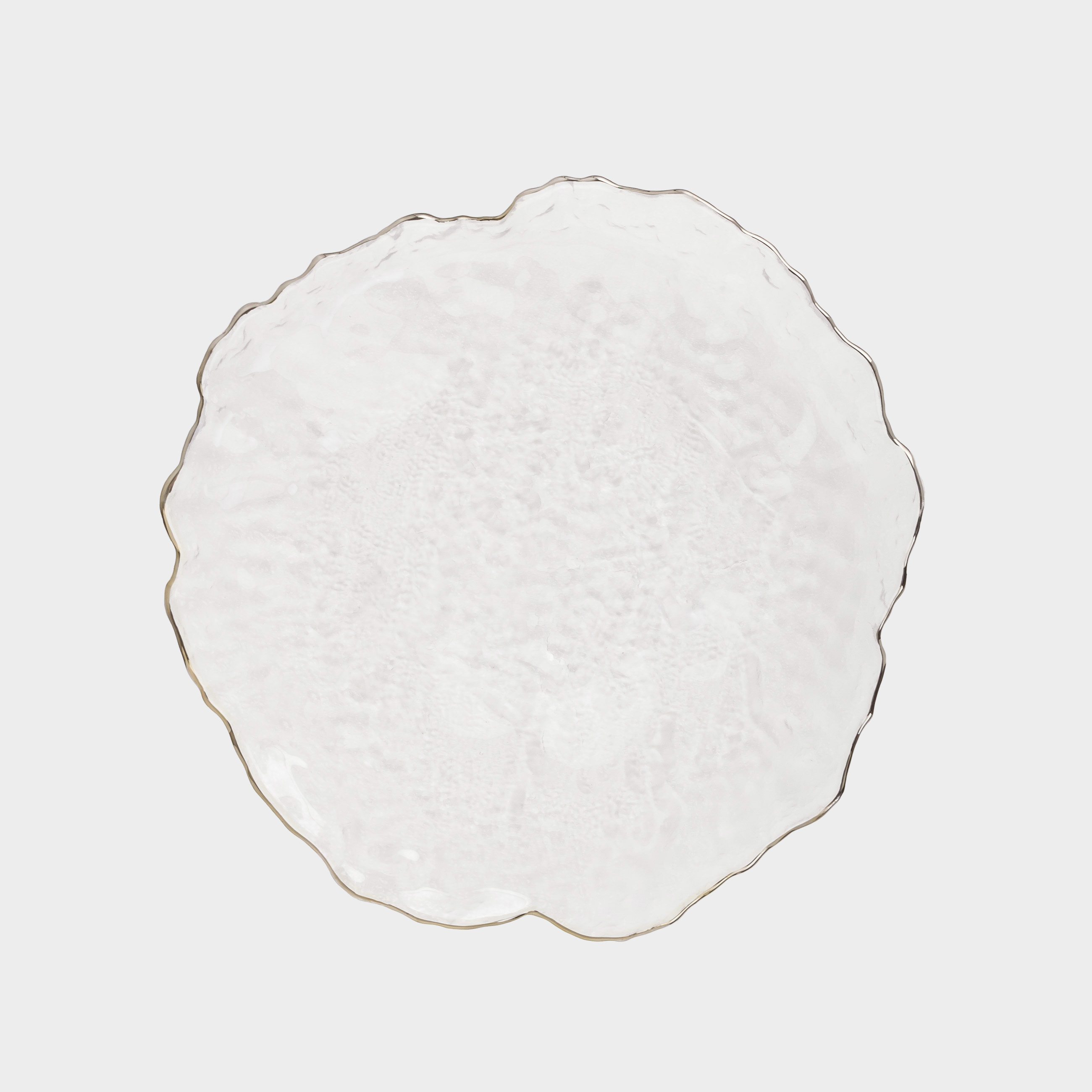 Блюдо, 26 см, стекло, с серебристым кантом, Nautilus silver, image-3