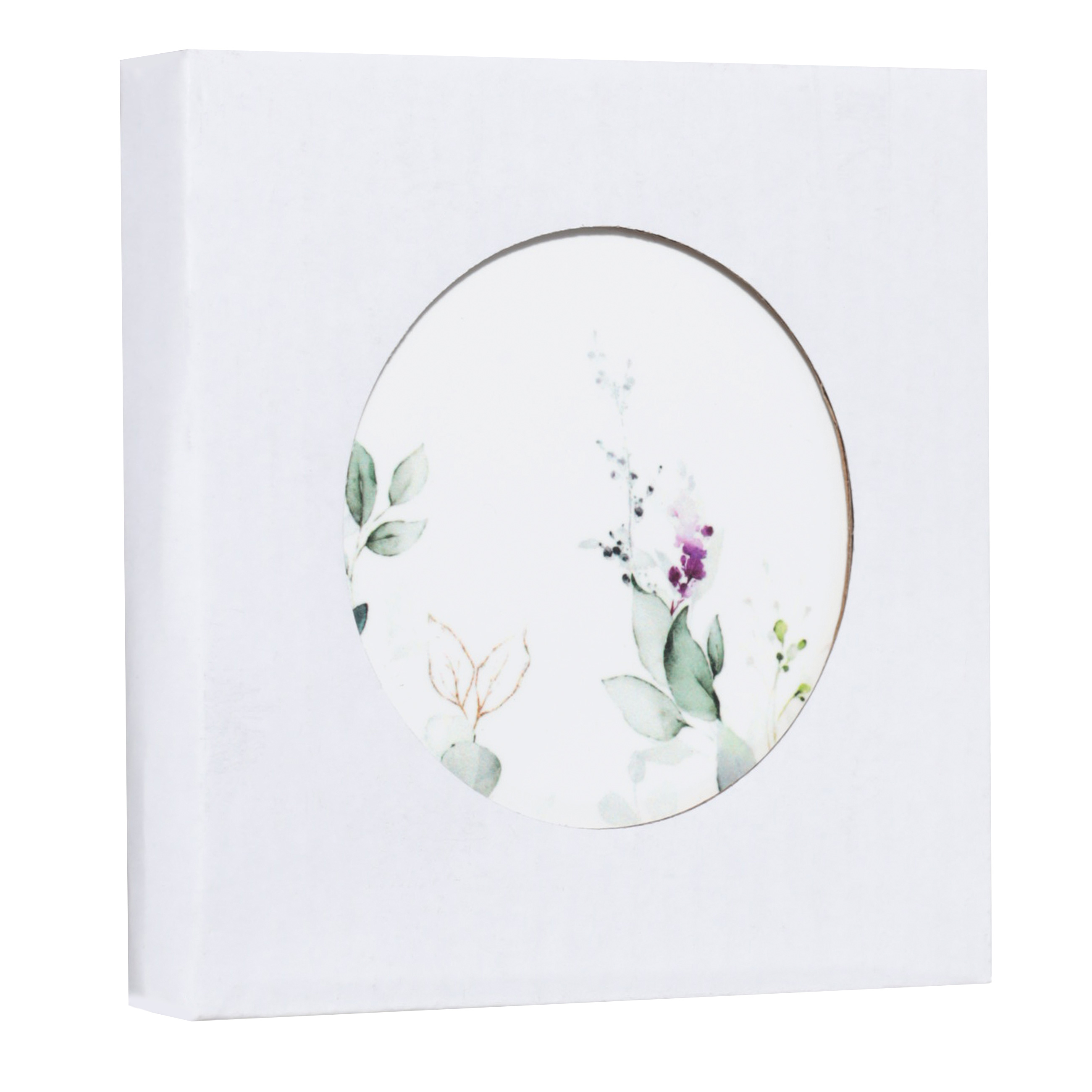 Подставка под кружку, 11 см, керамика/пробка, круглая, белая, Акварельные цветы, Senetti изображение № 3