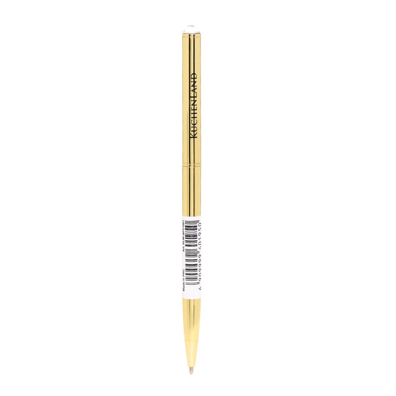Ручка шариковая, 13 см, с кристаллом, металл, золотистая, Draw ручка закладка