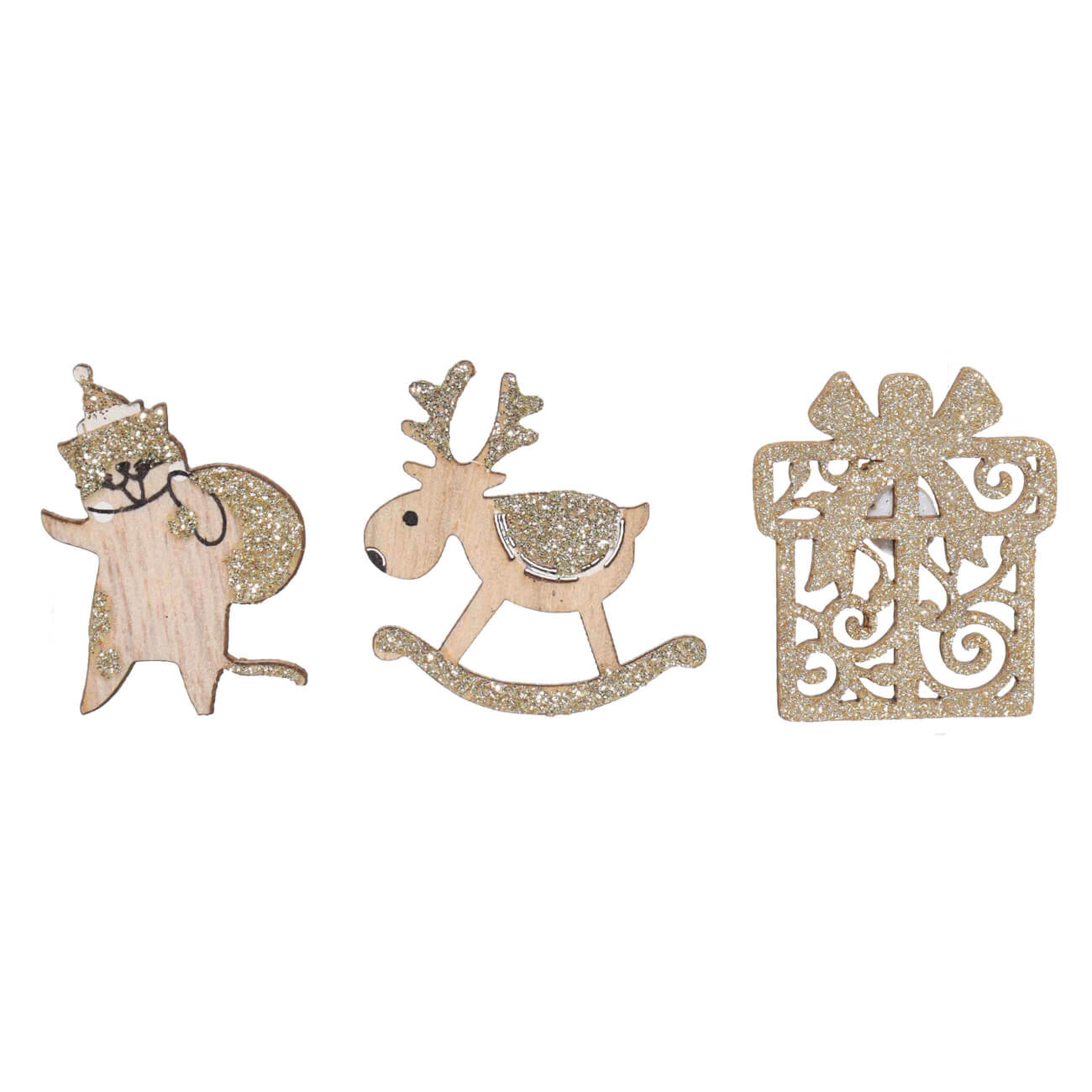 

Наклейка, 4 см, 9 шт, одноразовая, дерево, золотистая, Figure wood
