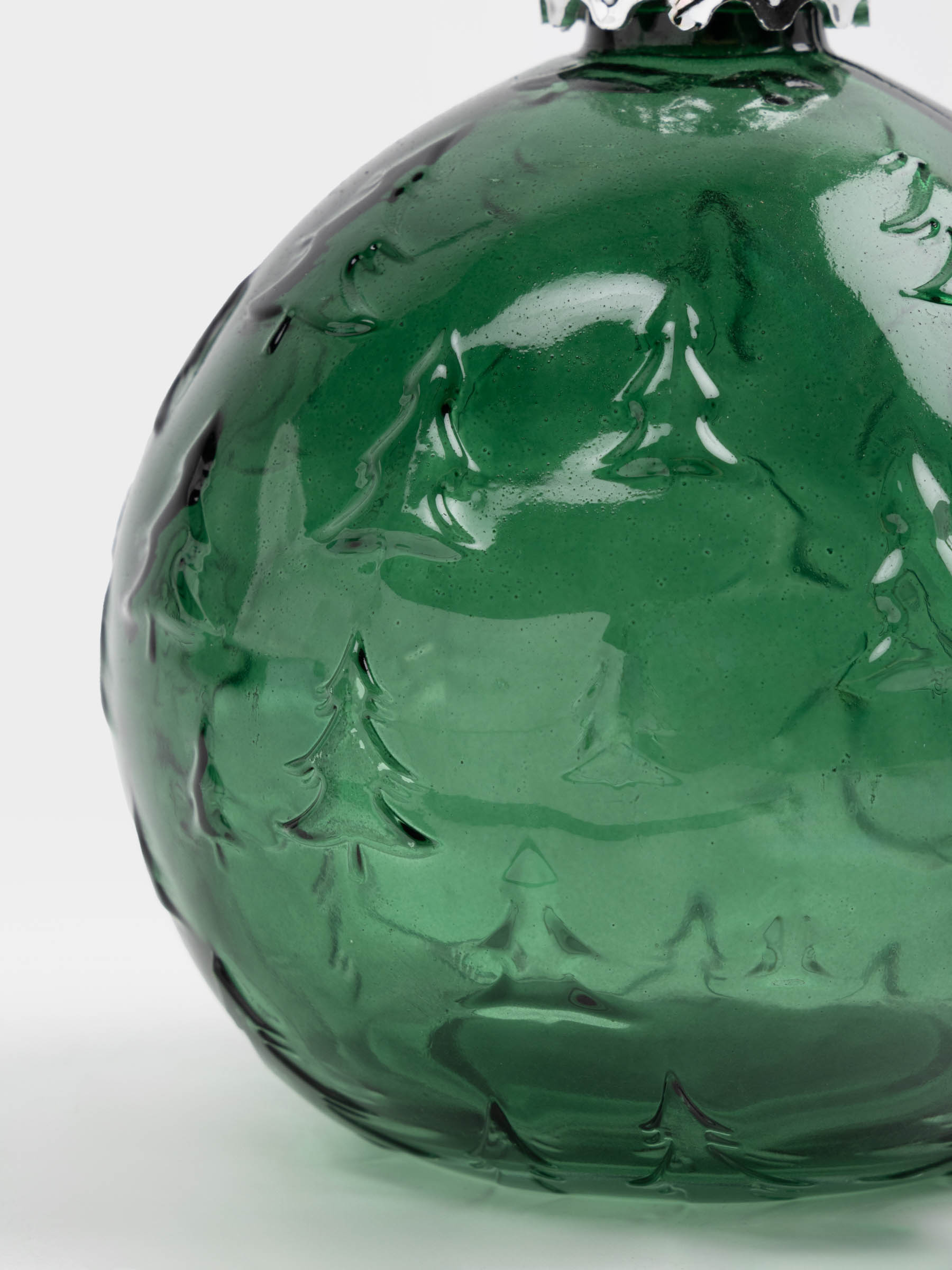 Банка для напитков, 590 мл, с крышкой и трубочкой, стекло, зеленая, Шар, Christmas drink, image-3