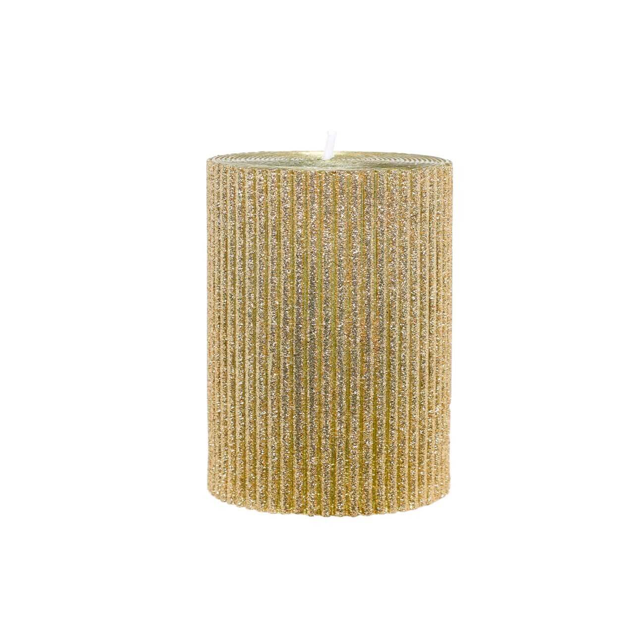 

Свеча, 9 см, цилиндрическая, шампань, Грани, Metallic glow