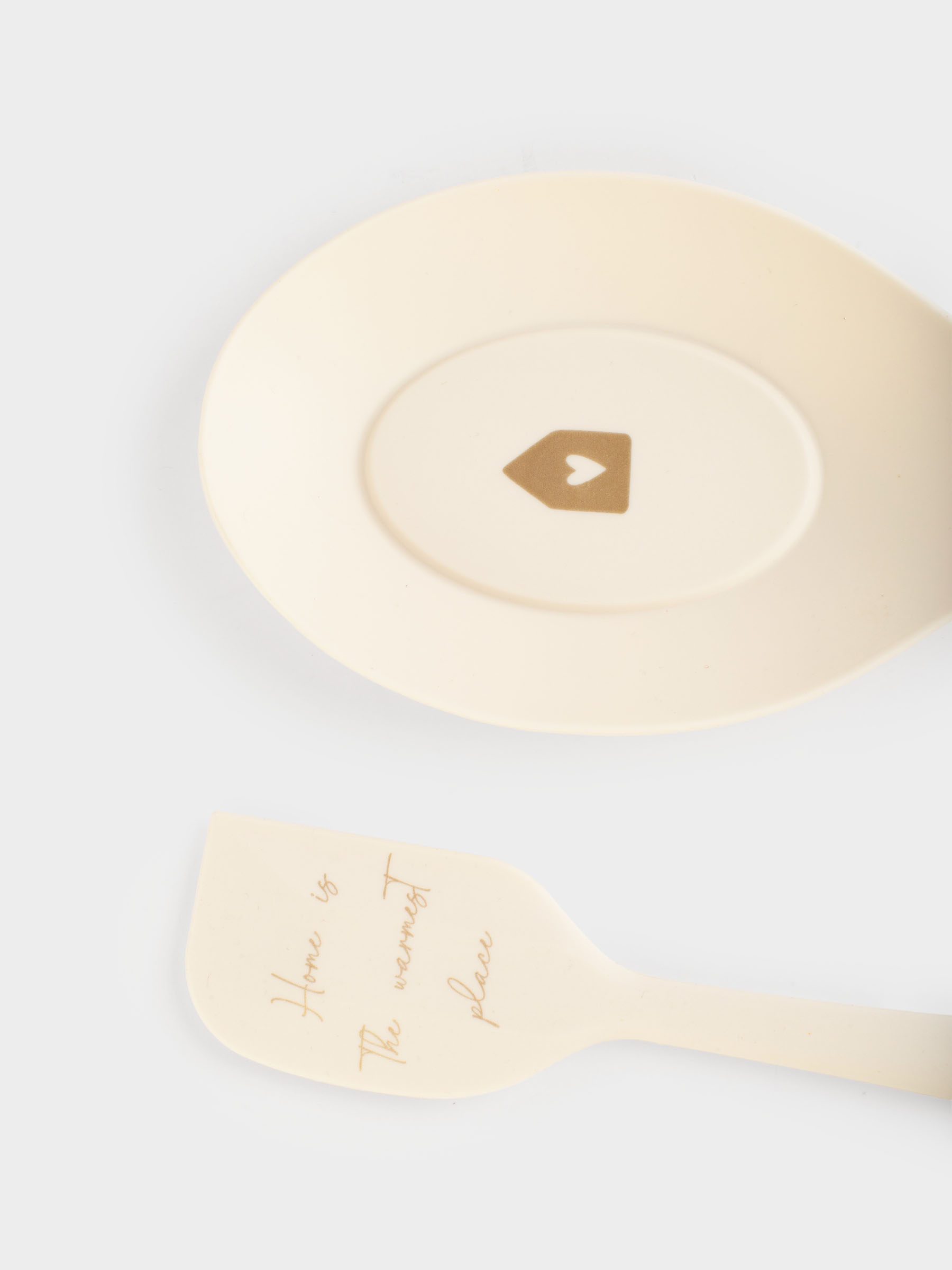 Подставка под ложку, 20 см, с лопаткой, силикон, молочная, Дома, Amour, image-4