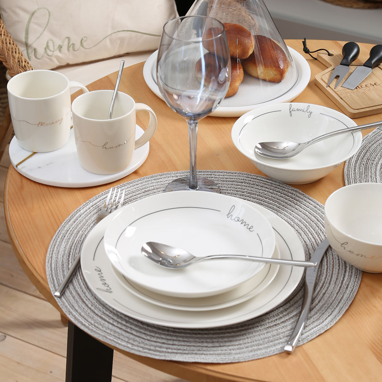 Тарелка суповая, 20х3 см, 2 шт, фарфор N, белая, Home, Scroll white изображение № 4