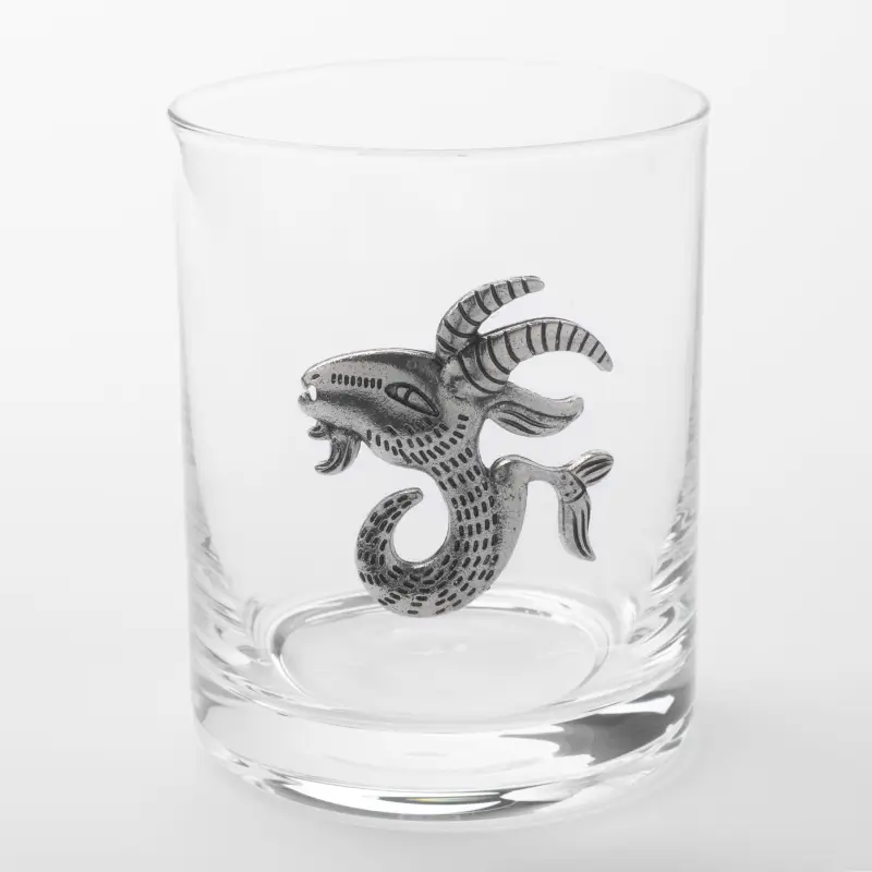Стакан для виски, 10 см, 340 мл, стекло/металл, серебристый, Козерог, Zodiac ,image-0