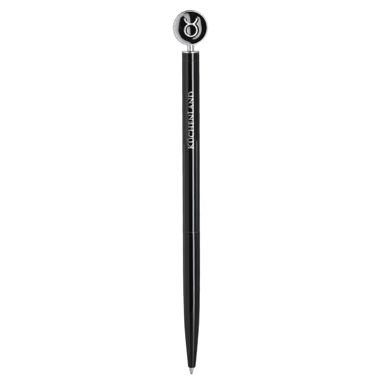 Ручка шариковая, 15 см, с фигуркой, сталь, черно-серебристая, Телец, Zodiac ручка подарочная шариковая поворотная в пластиковом футляре
