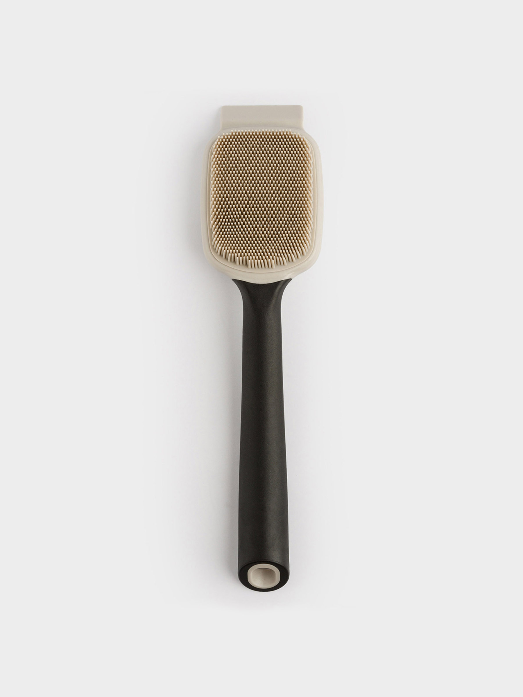 Щетка-скребок для мытья на кухне, 23 см, силикон/нейлон, серо-черная, Black clean, image-0