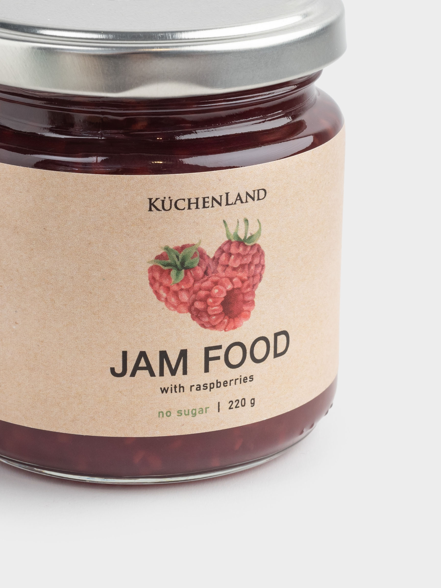 Джем, 220 гр, с малиной, без сахара, Jam food, image-1