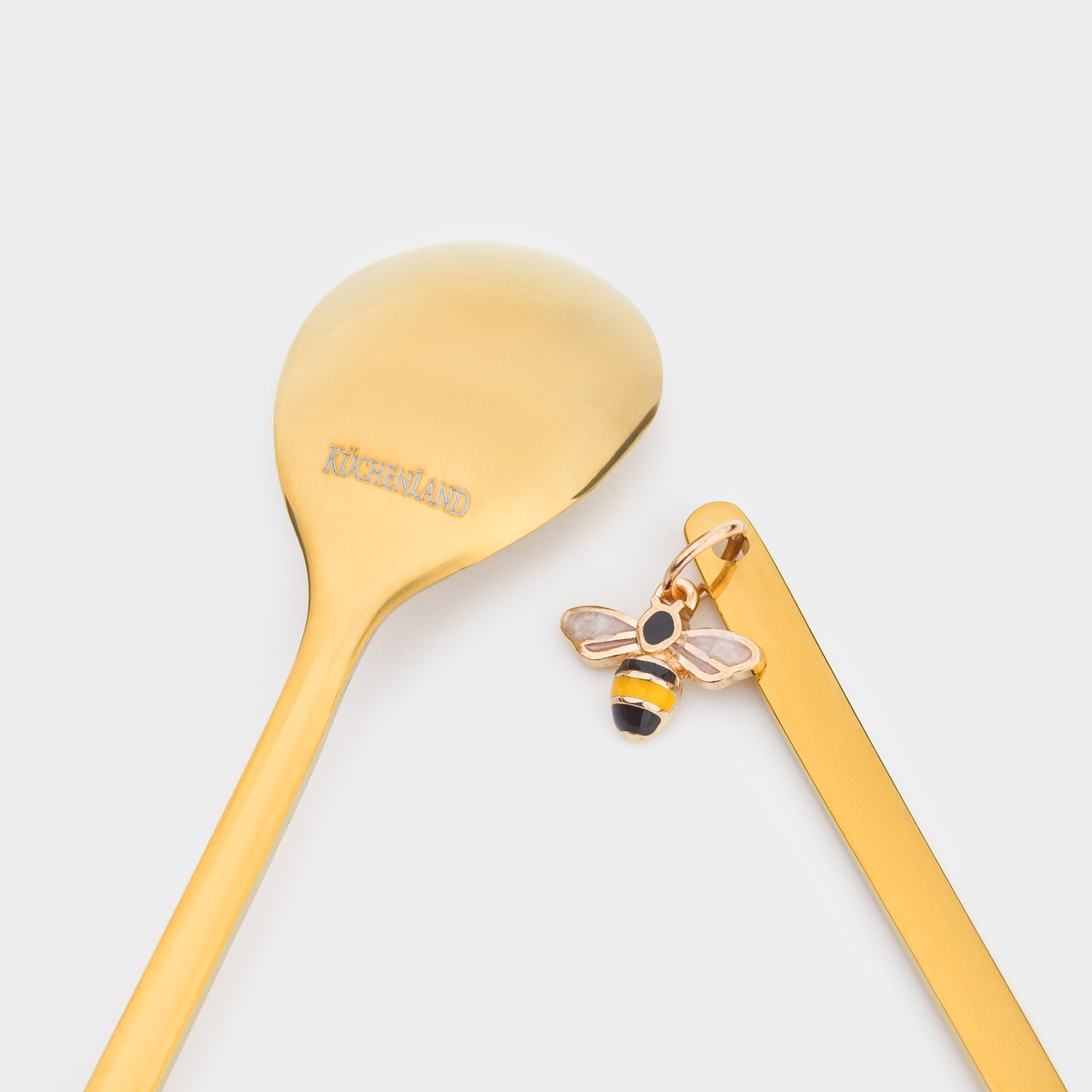 Ложка десертная, 14 см, 2 шт, сталь, золотистая, Пчела, Honey, image-4