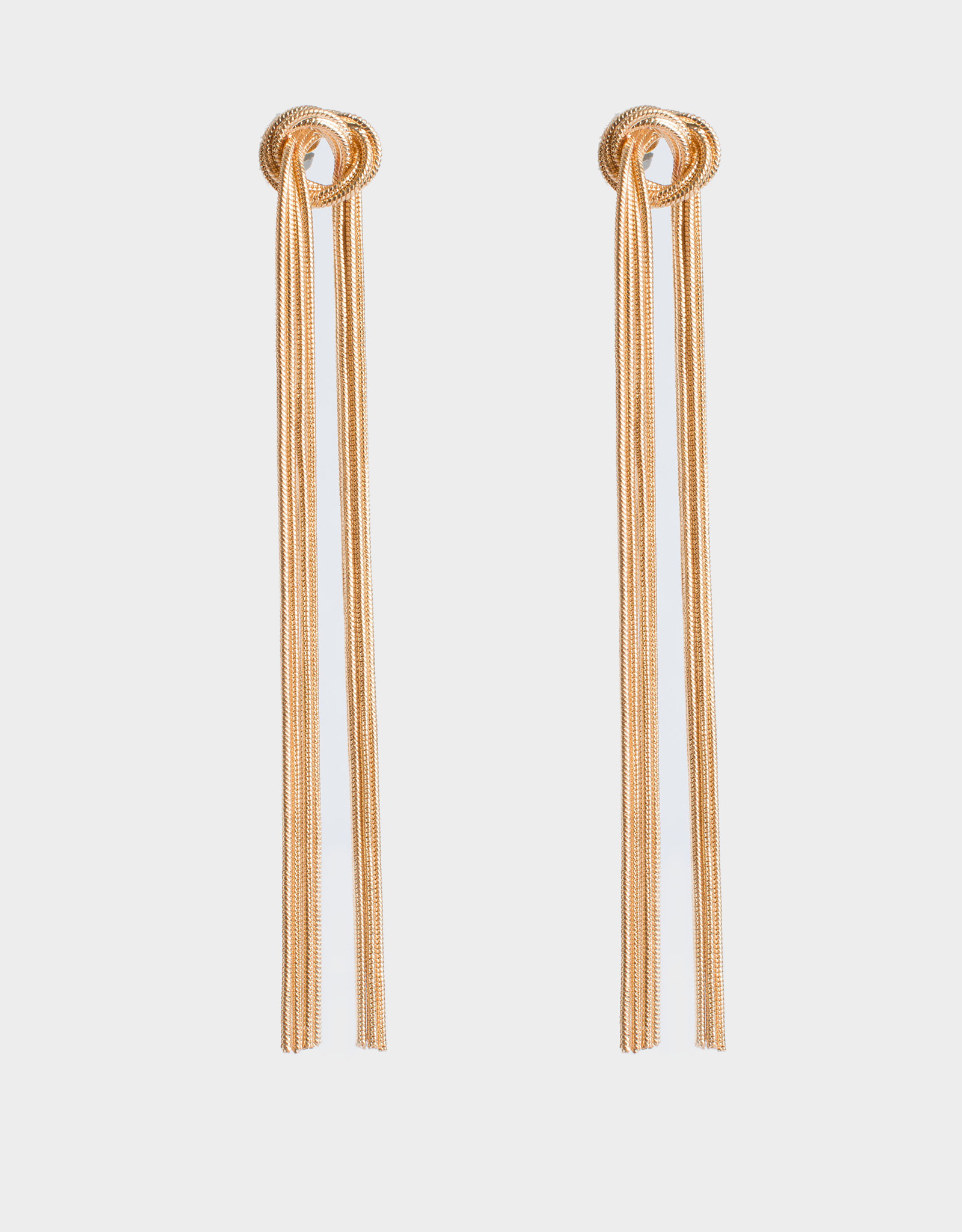 Серьги-пусеты, 10 см, 2 шт, металл, золотистые, Узел, Jewelry knot