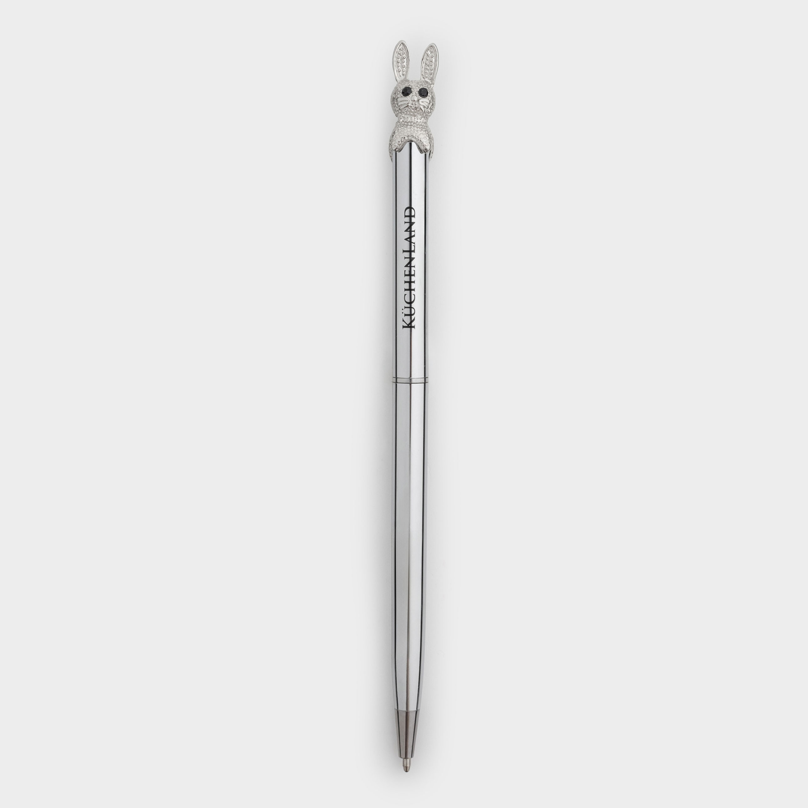 Ручка шариковая, 14 см, с фигуркой, серебристая, Заяц, Draw figure, image-0