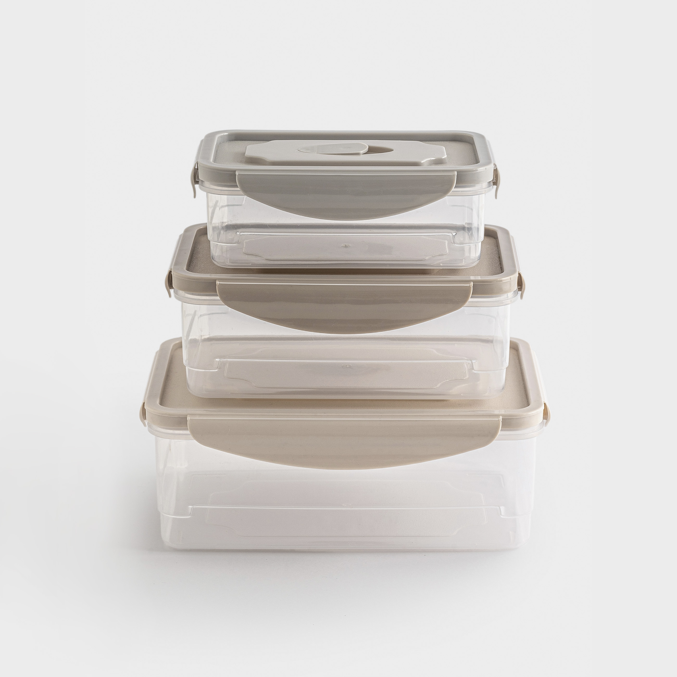 Набор контейнеров 3 шт с клипсами с клапаном пластик прямоугольный пастель Clip 1290₽