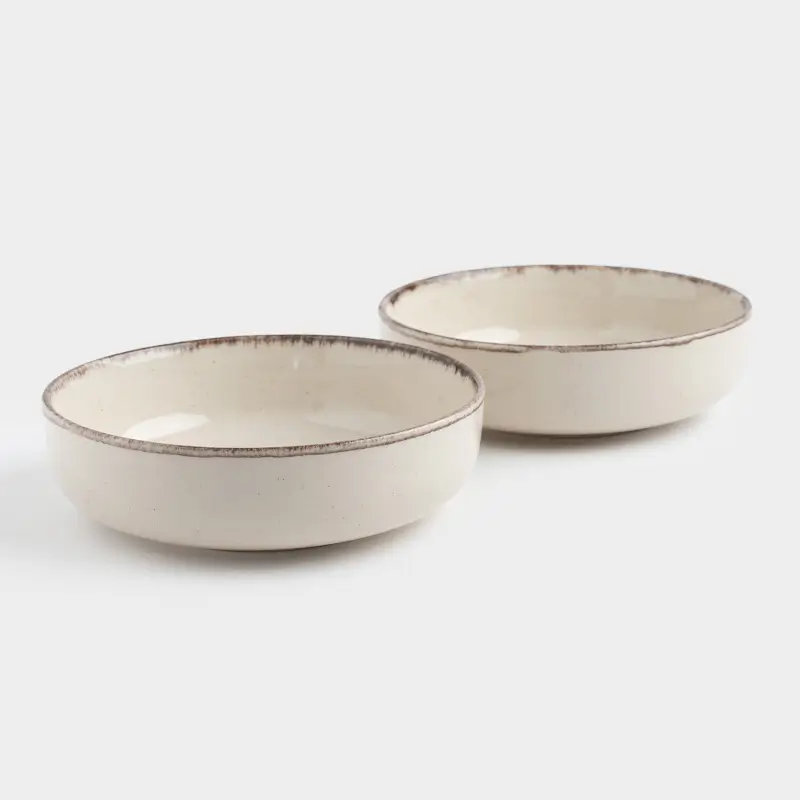 Салатник, 15х5 см, 500 мл, 2 шт, керамика, бежевая, в крапинку, Speckled glaze ,image-0