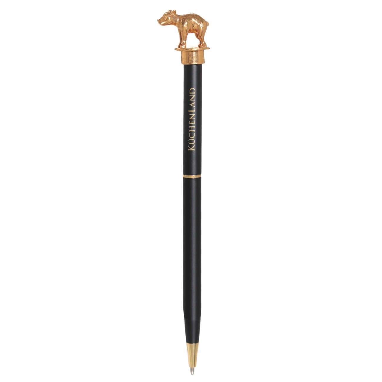 Ручка шариковая, 14 см, с фигуркой, сталь, черная, Медведь, Draw figure нож с фиксированным клинком brusletto bamsen медведь br 11402n
