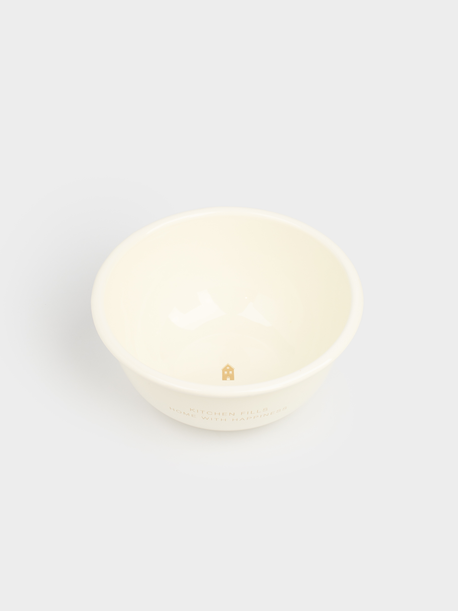 Миска, 2,4 л, металл эмалированный, молочная, с золотистым кантом, Домик, Enamel, image-1