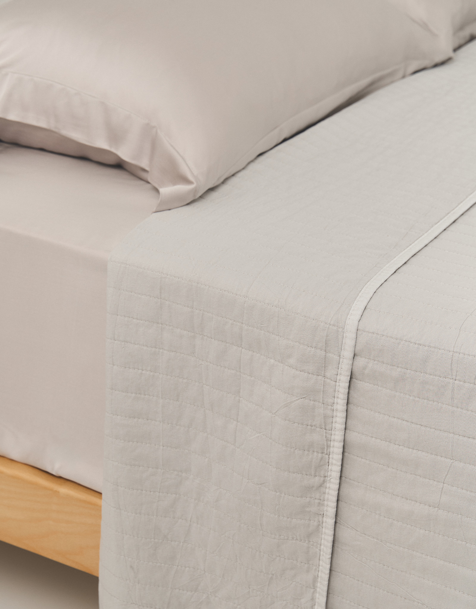 Покрывало, 220х240 см, стеганое, микрофибра, серое, Полосы, Stitch, image-2