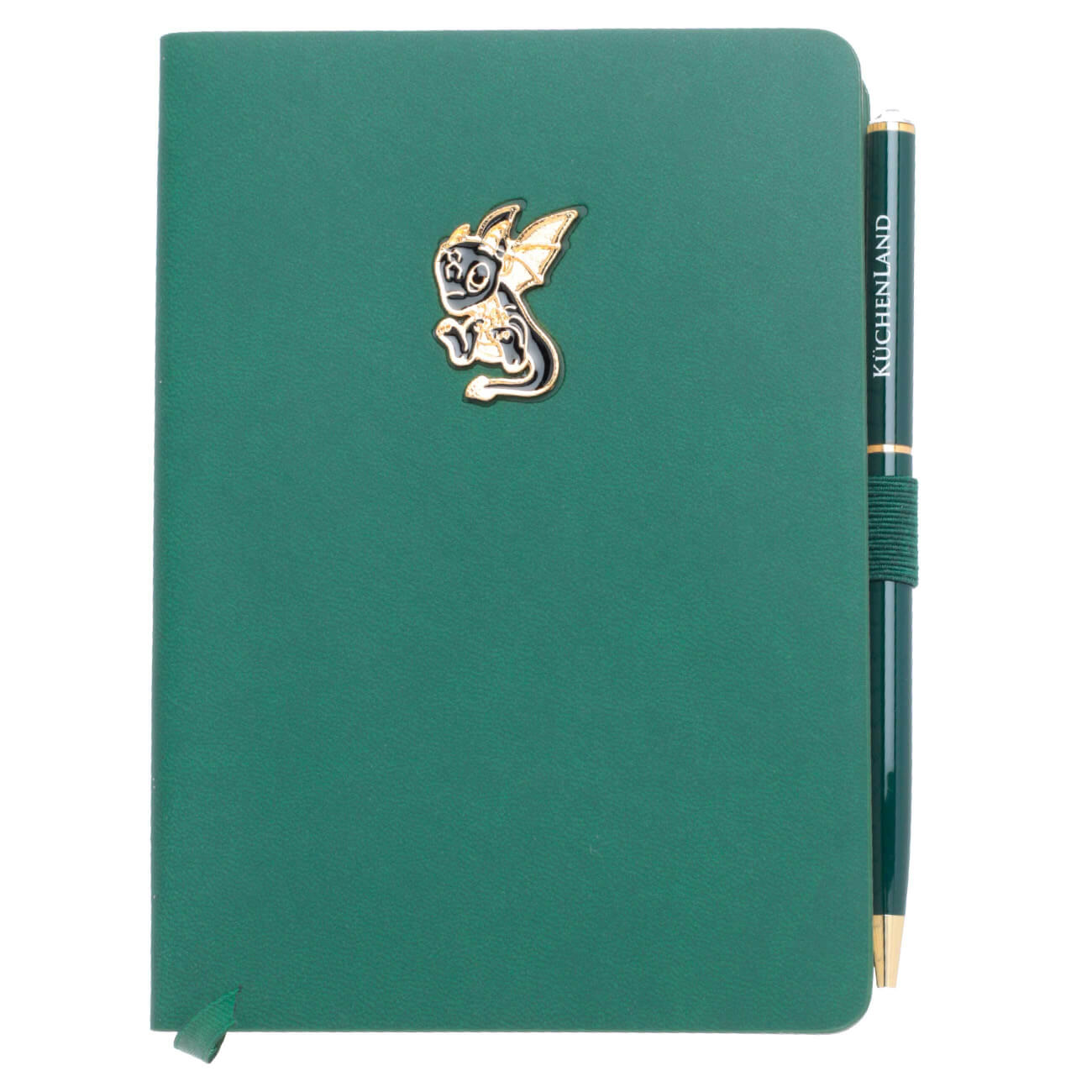 Блокнот для записей, 15х11 см, с ручкой, полиуретан, зеленый, Дракон с крыльями, Dragon spyro блокнот для записей falafel books а5 сobalt