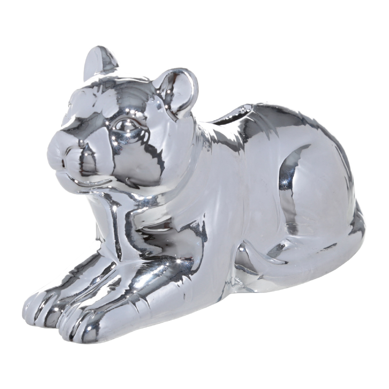 

Копилка, 16х10 см, керамика, серебристая, Тигр, Tiger