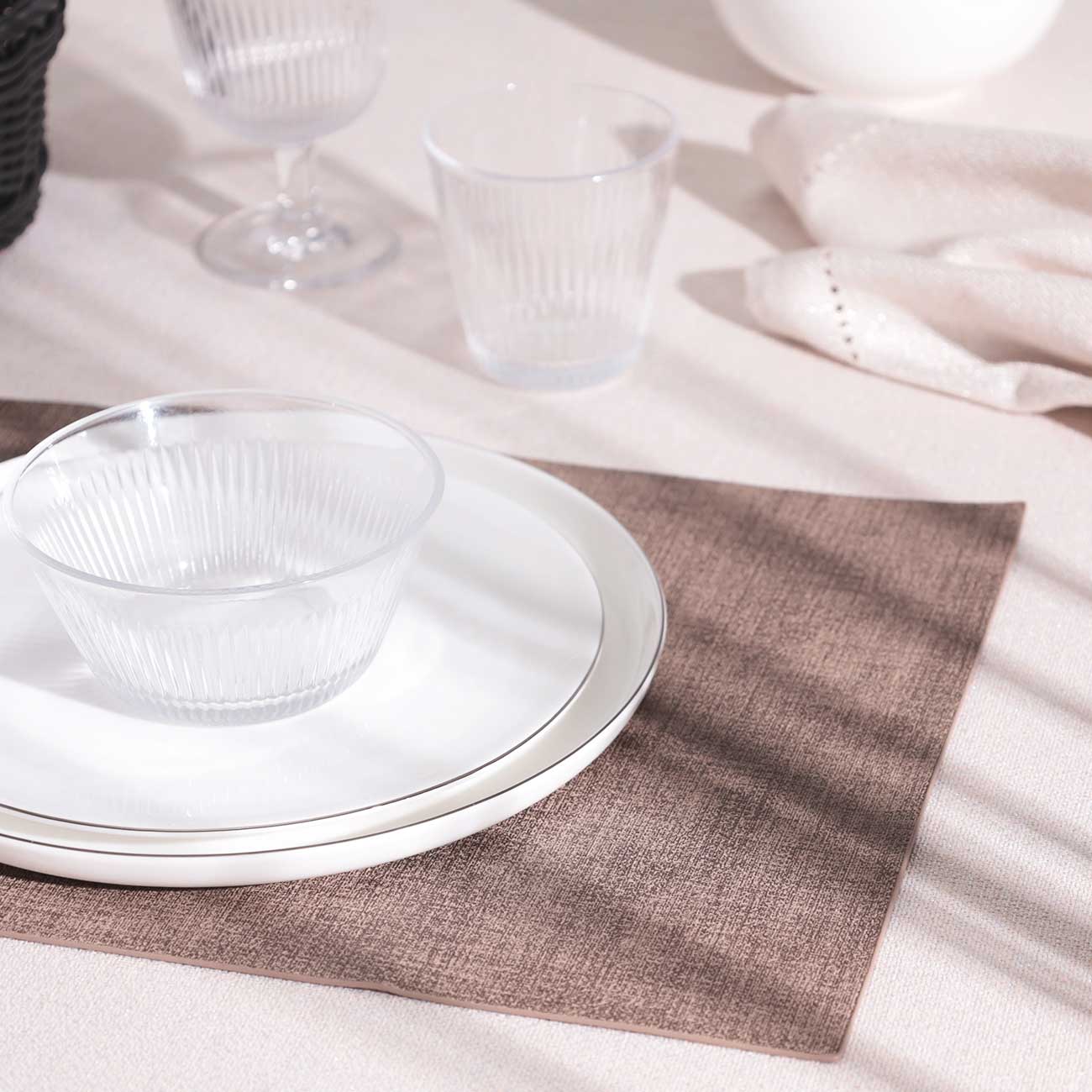 Салфетка под приборы, 30х43 см, полиуретан, прямоугольная, коричневая, Rock, image-1