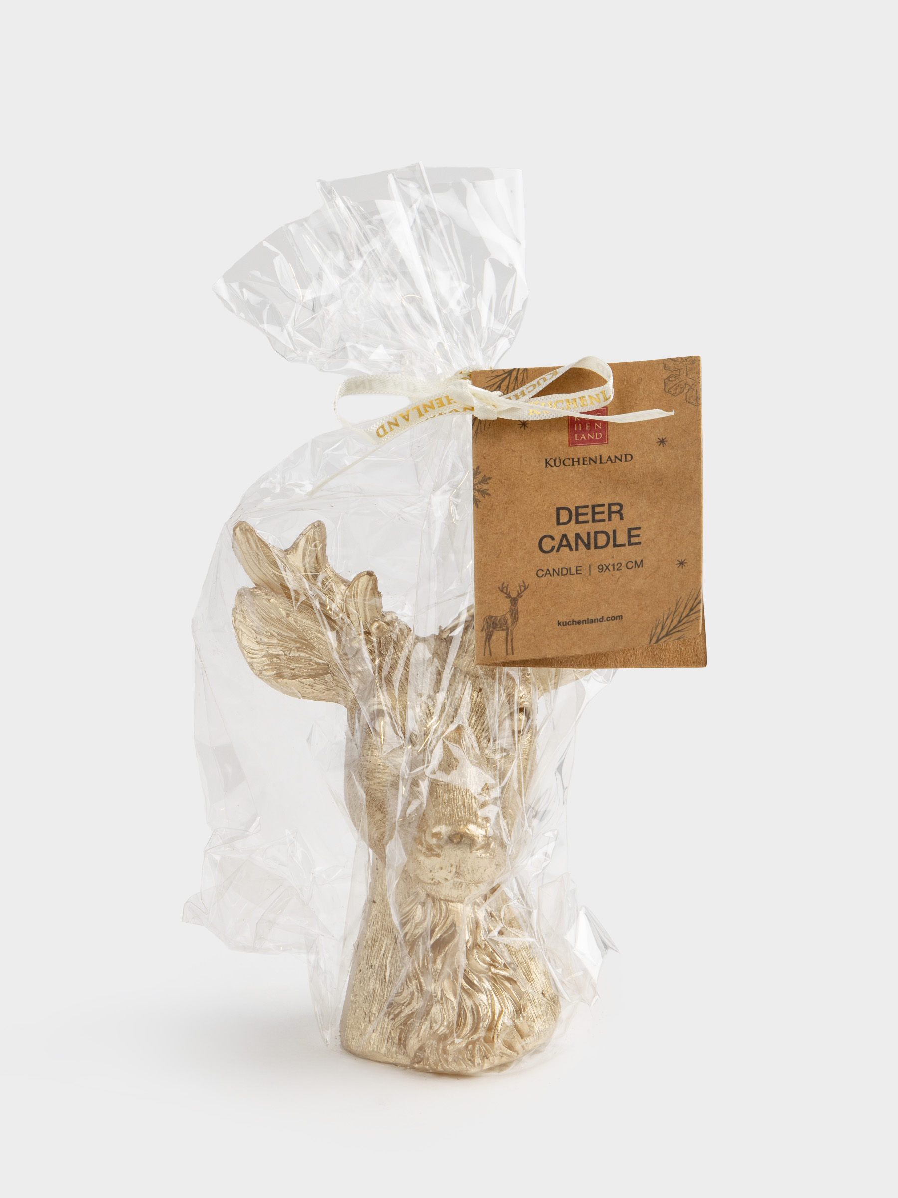 Свеча, 9х12 см, золотистая, Олень, Deer candle, image-5