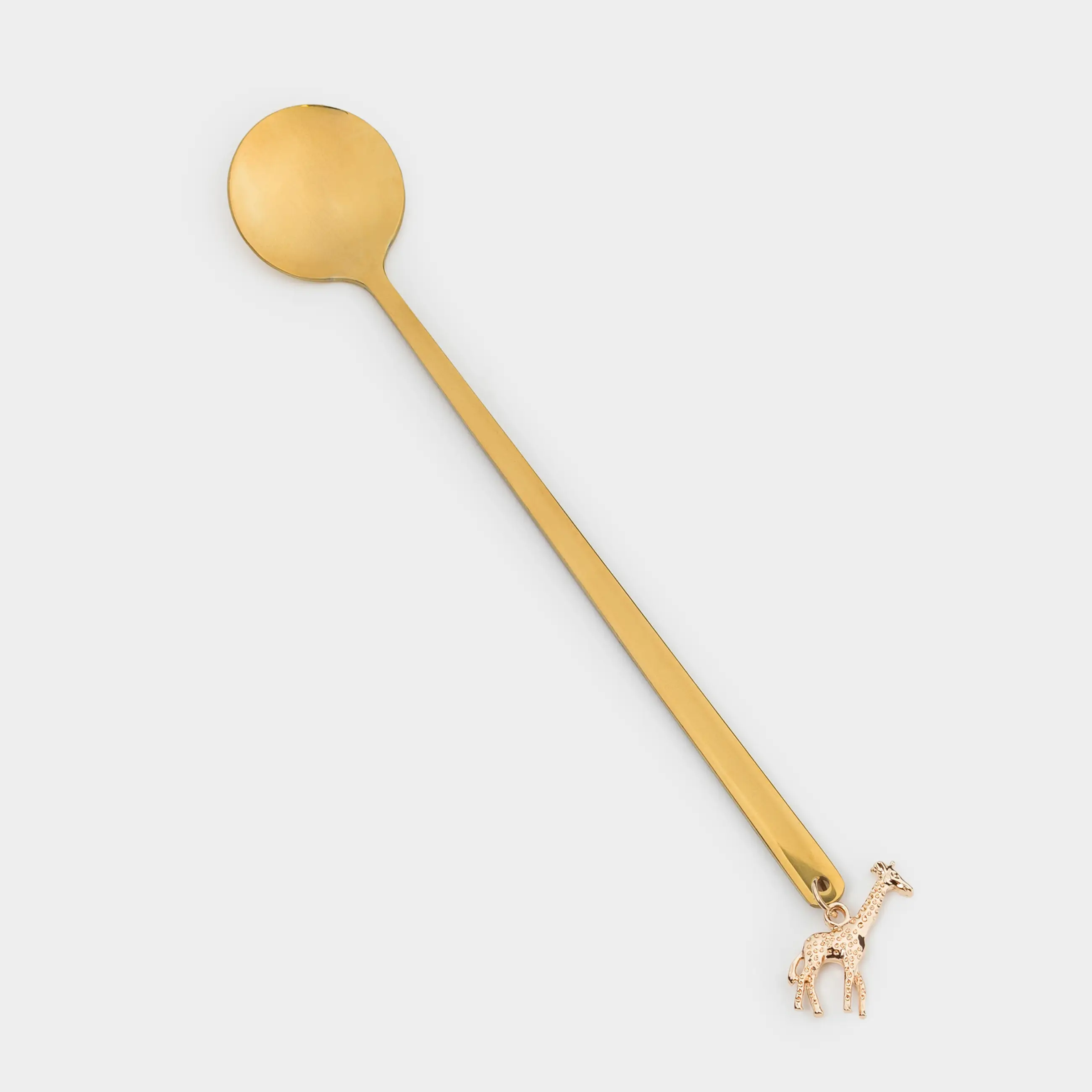Ложка десертная, 17 см, сталь, золотистая, Жираф, Giraffe