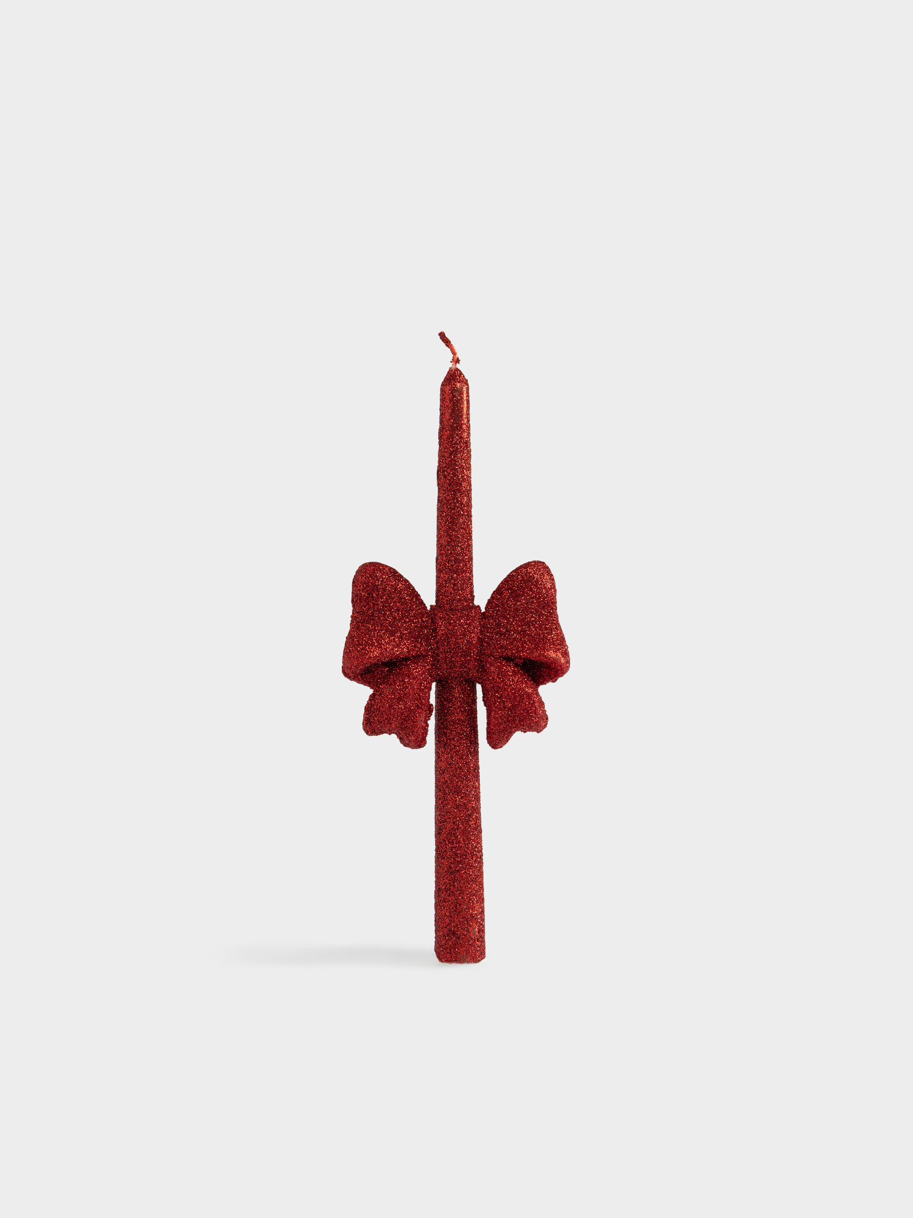 Свеча, 25 см, тонкая, с блестками, Бант, Sparkly candle
