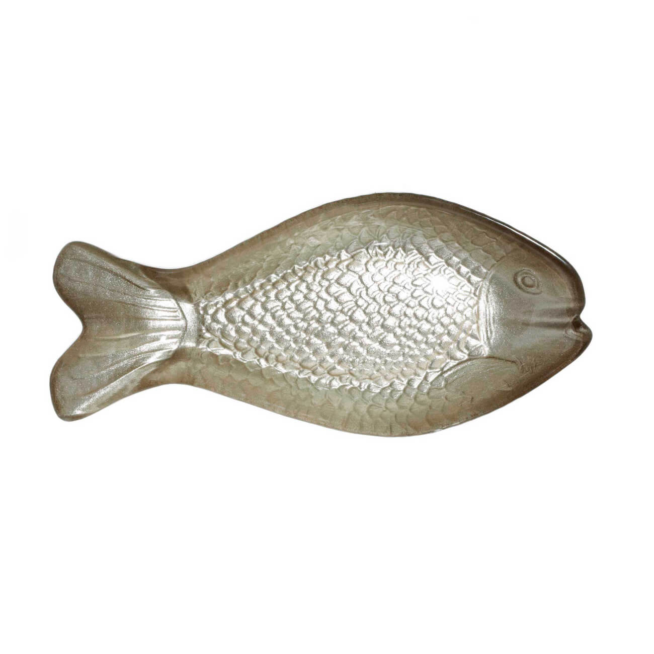 

Блюдо, 25х11 см, стекло, золотистое, Рыба, Fish print