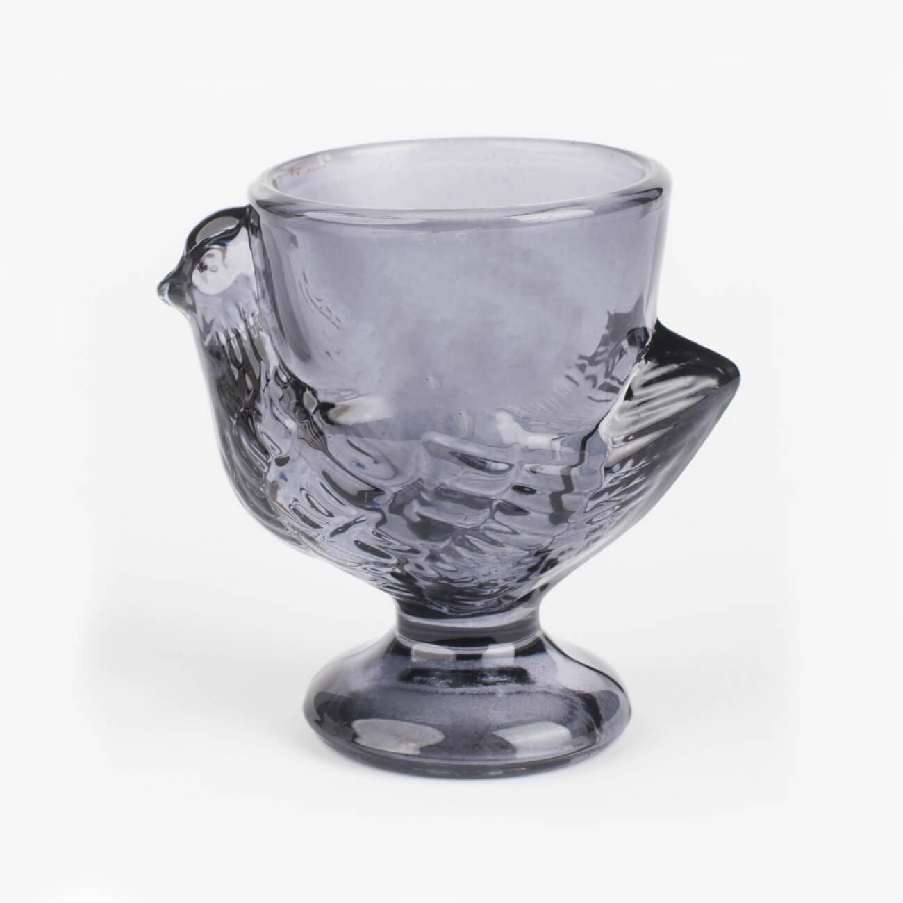 

Подставка для яйца, 7 см, стекло, серая, Курица, Clear color