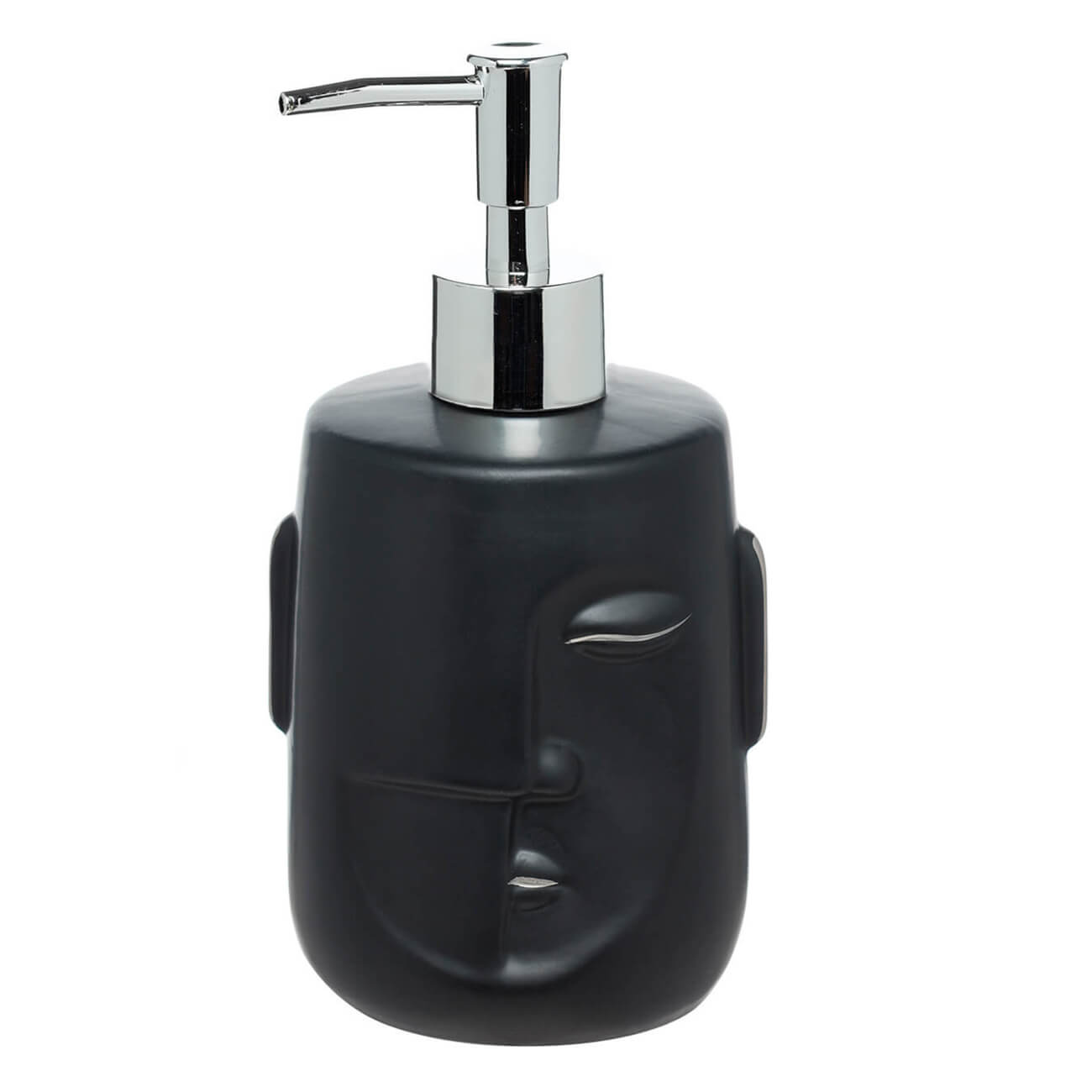 Диспенсер для жидкого мыла, 460 мл, керамика/пластик, черный, Лицо, Face настенный стеклянный дозатор для жидкого мыла диспенсер haiba