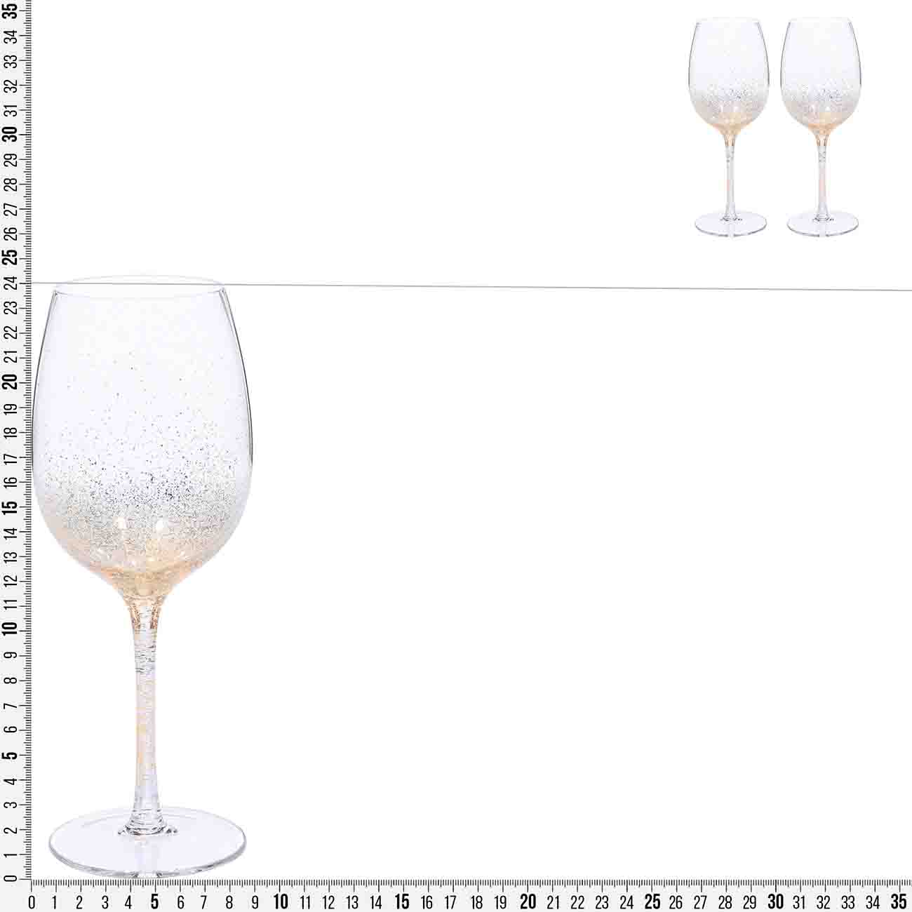Бокал для вина, 460 мл, 2 шт, стекло, золотистый, Patina decor изображение № 4