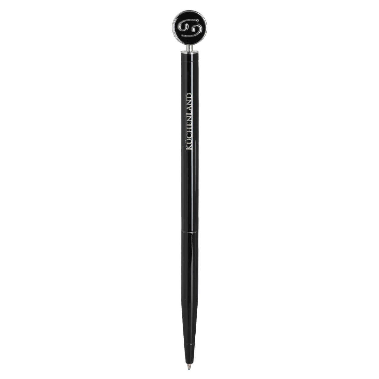 Ручка шариковая, 15 см, с фигуркой, сталь, черно-серебристая, Рак, Zodiac автоматическая шариковая ручка hatber