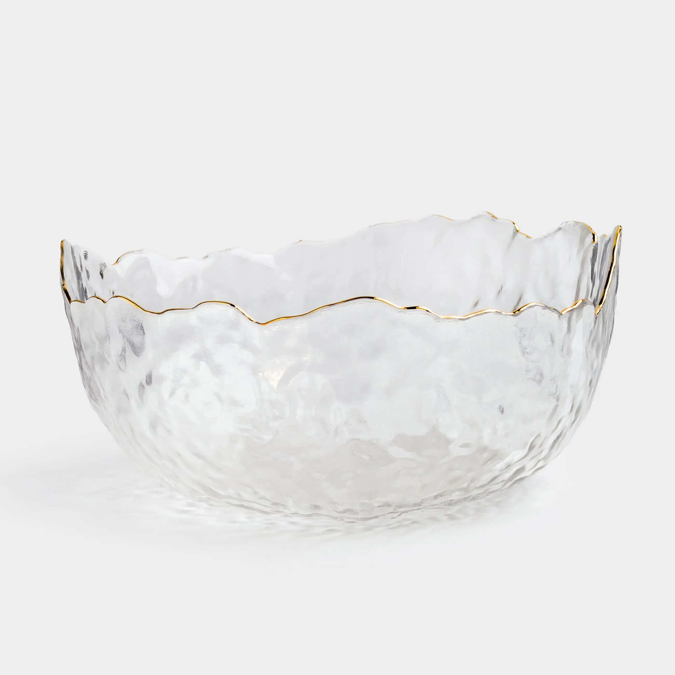 Салатник, 20х9 см, 1,1 л, стекло, с золотистым кантом, Nautilus gold, image-0