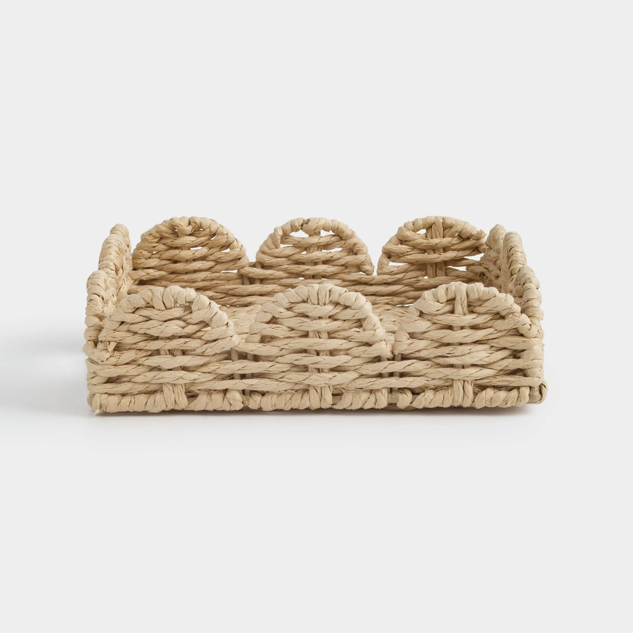 Корзина для салфеток, 19х19 см, плетеная, с ручками, целлюлоза, квадратная, Braided