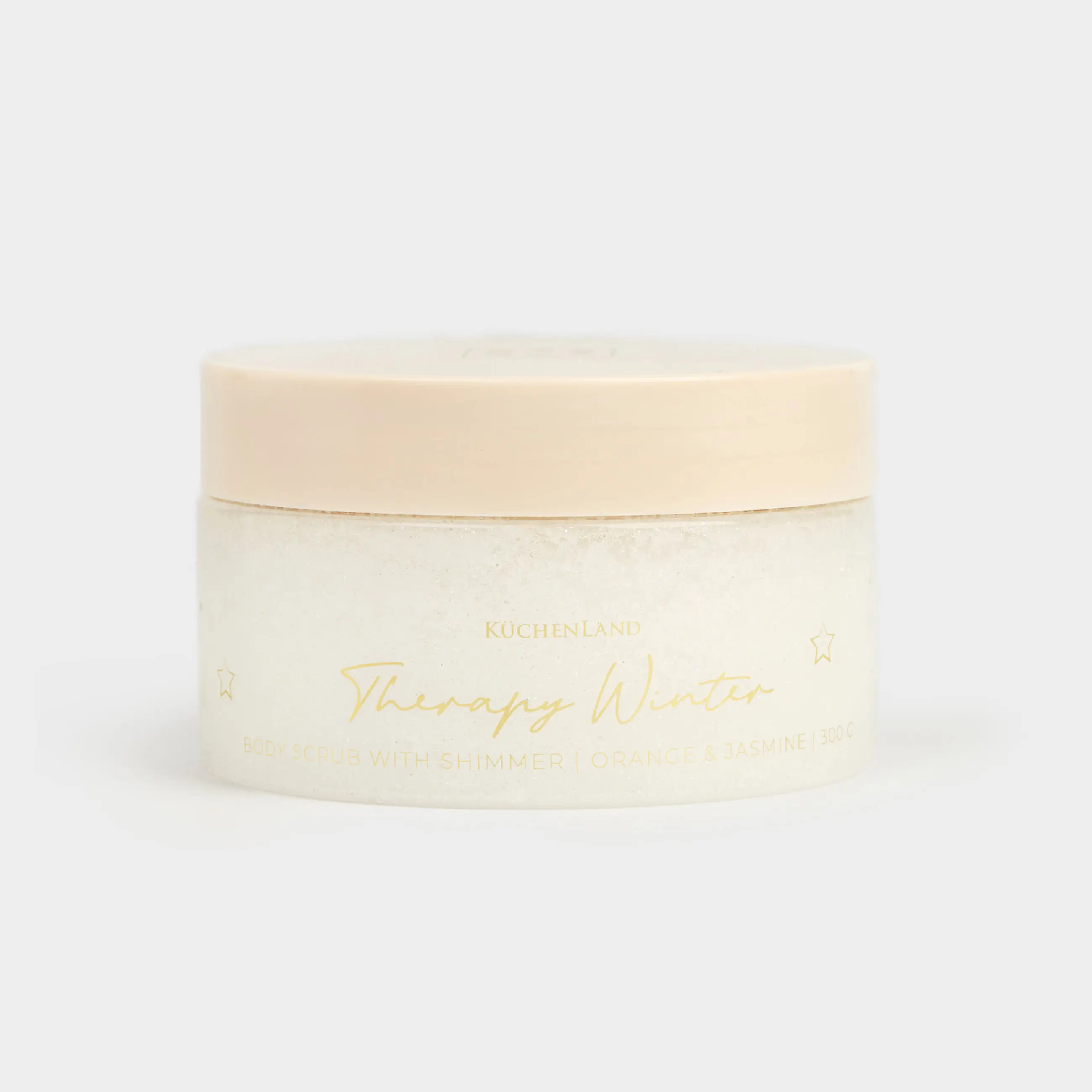 Скраб для тела, 300 г, увлажняющий, с шиммером, Апельсин/Жасмин, Серебристый, Therapy winter