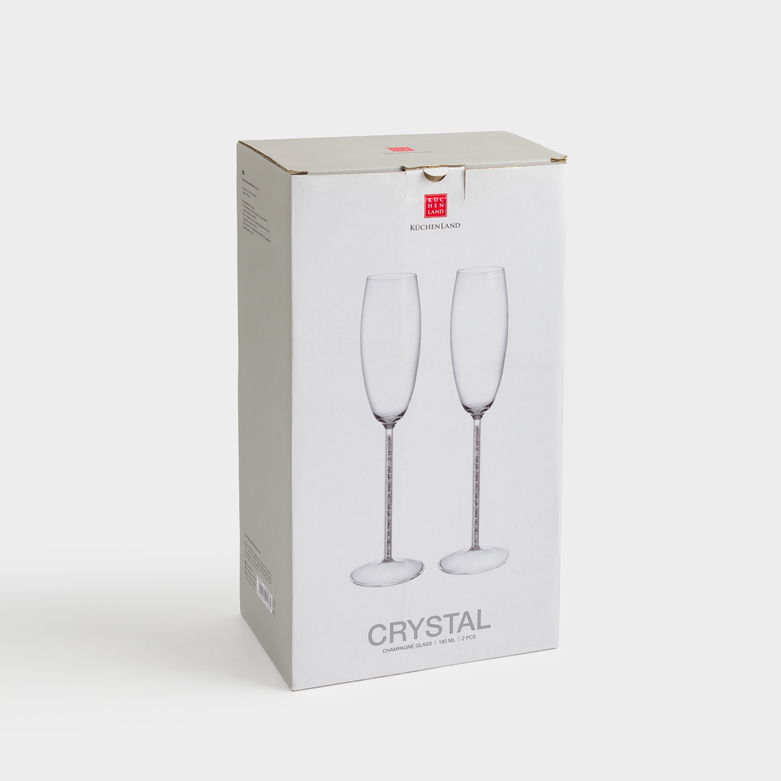 Бокал для шампанского, 180 мл, 2 шт, стекло/стразы, Crystal decor, image-4