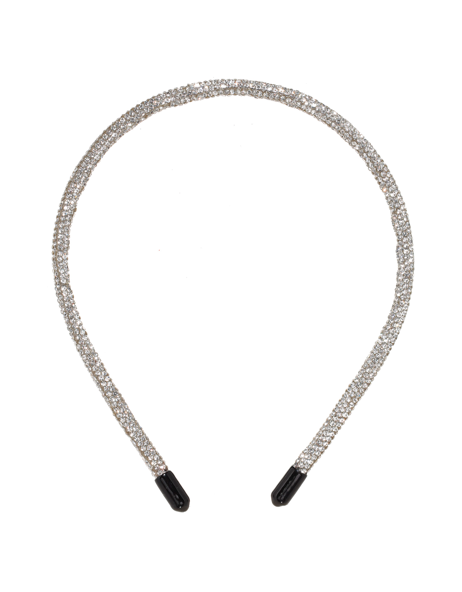 Ободок для волос, 12х14 см, пластик, серебристый, Кристаллы, Jewelry crystal, image-0