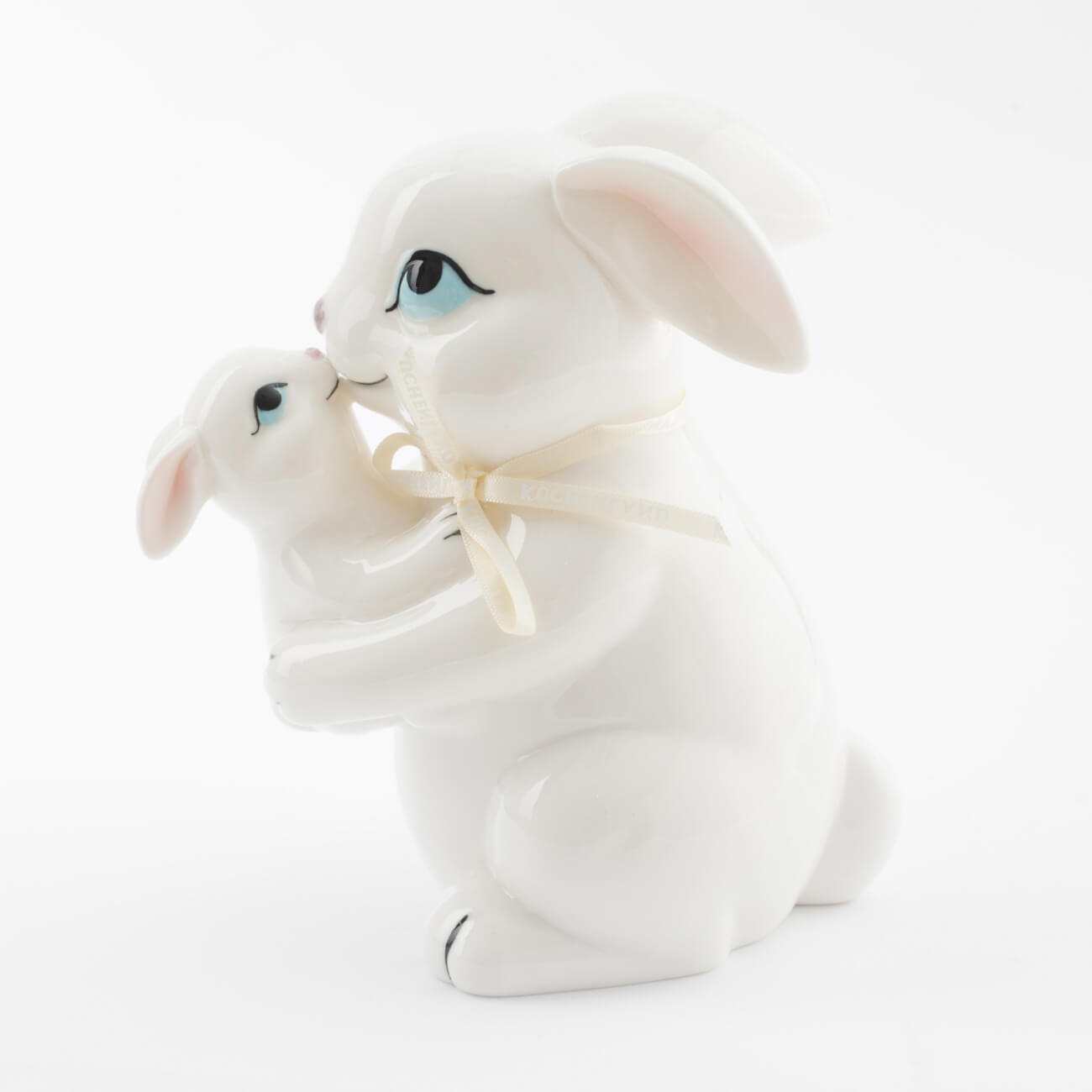 статуэтка с подсветкой 13 см фарфор p белая кролик с ами easter Статуэтка с подсветкой, 16 см, фарфор P, белая, Крольчиха с крольчонком, Easter