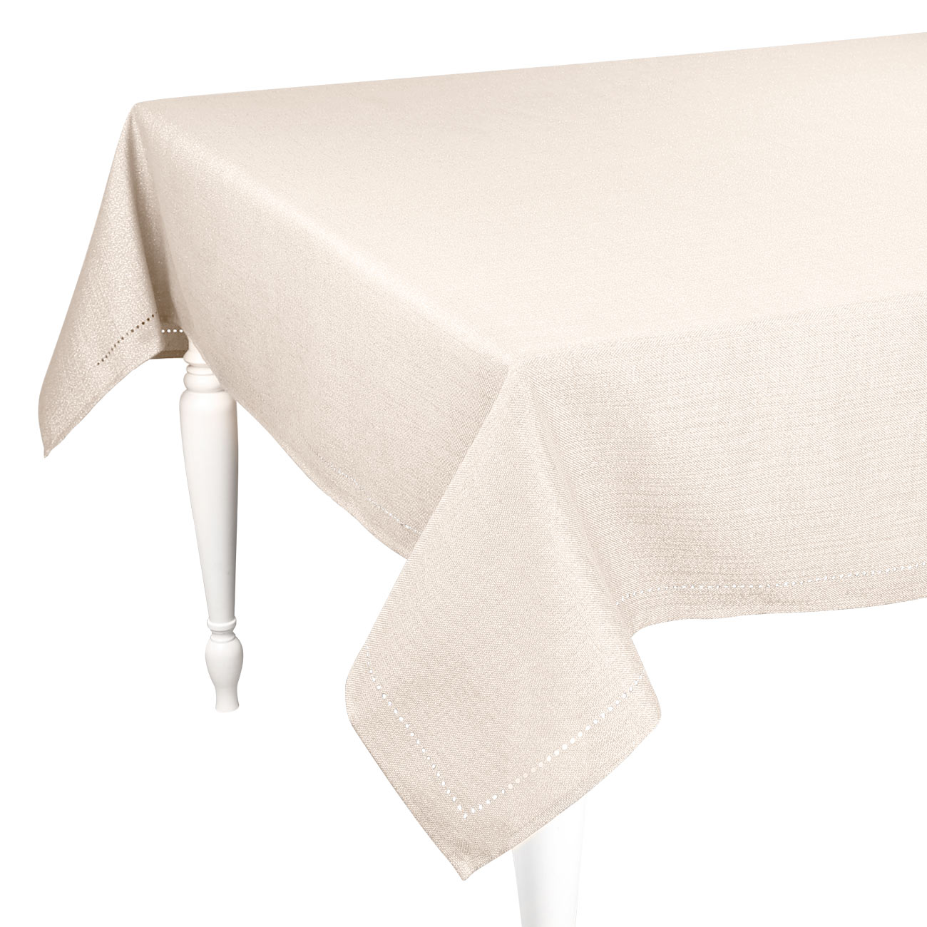 

Скатерть, 170х250 см, полиэстер, кремовая, Hemstitch