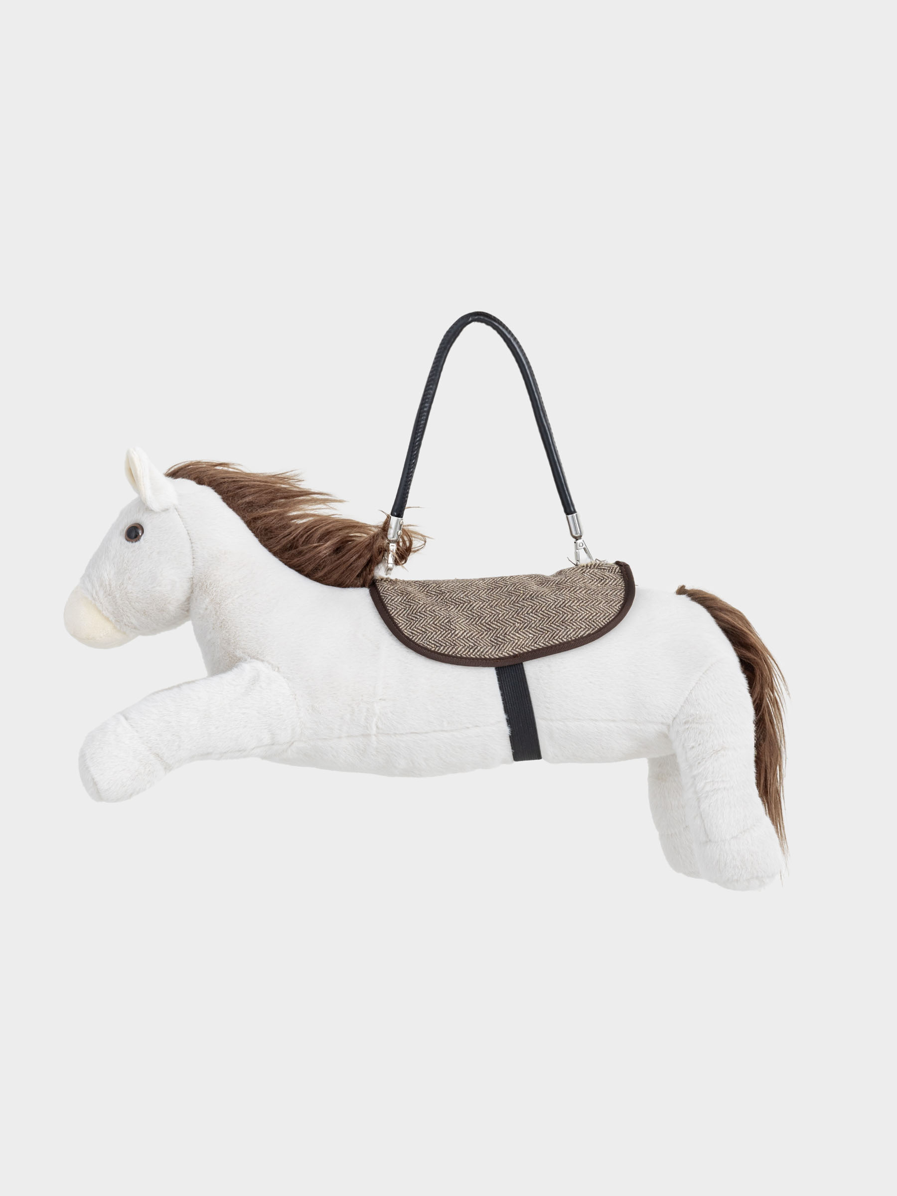 Игрушка, 60х30 см, мягкая, с ручкой, плюш, бежевая, Лошадь, Horse cute, image-1
