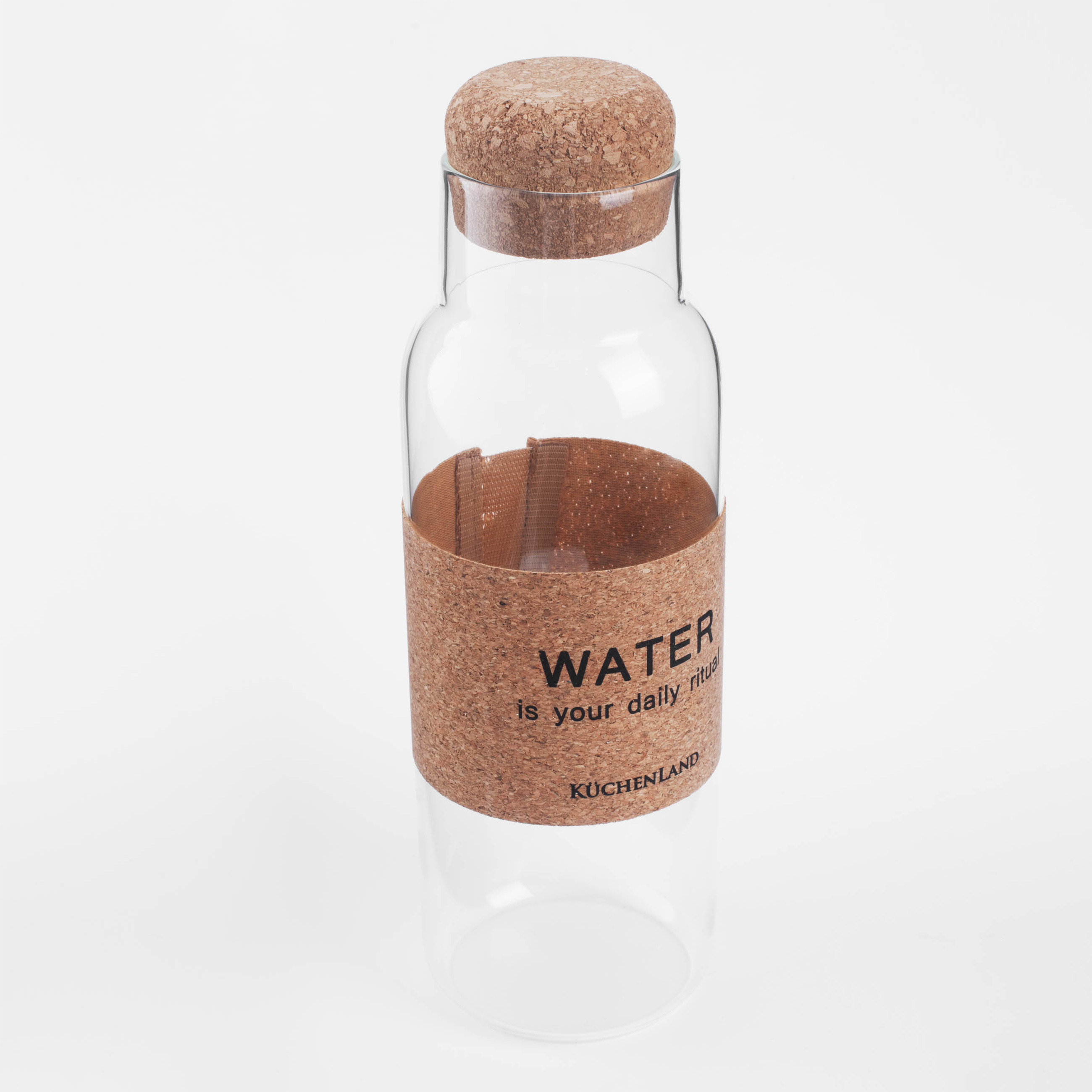 Бутылка для напитков, 1,25 л, с зарфом, стекло Б/пробка, Clear font изображение № 2