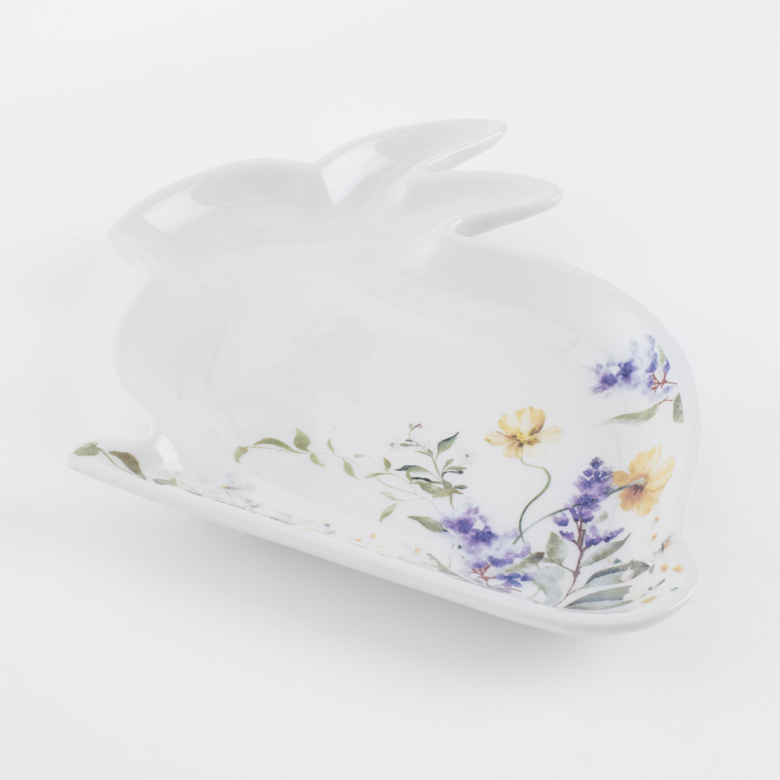 Блюдо, 22х21 см, керамика, белое, Кролик и цветы, Easter изображение № 3