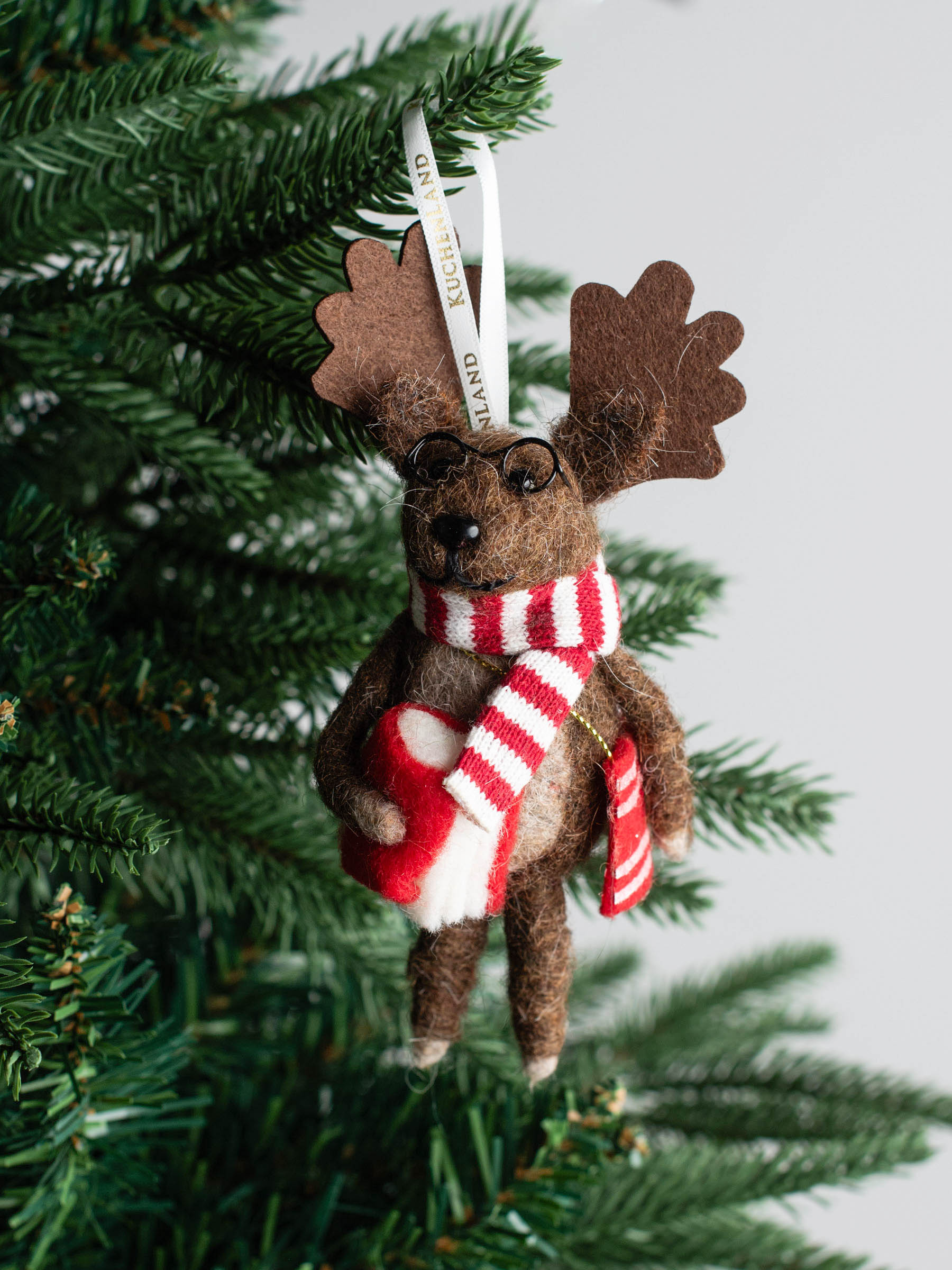 Игрушка елочная, 10x15 см, полиэстер, коричневая, Олень, Figure Christmas Fuzz, image-5