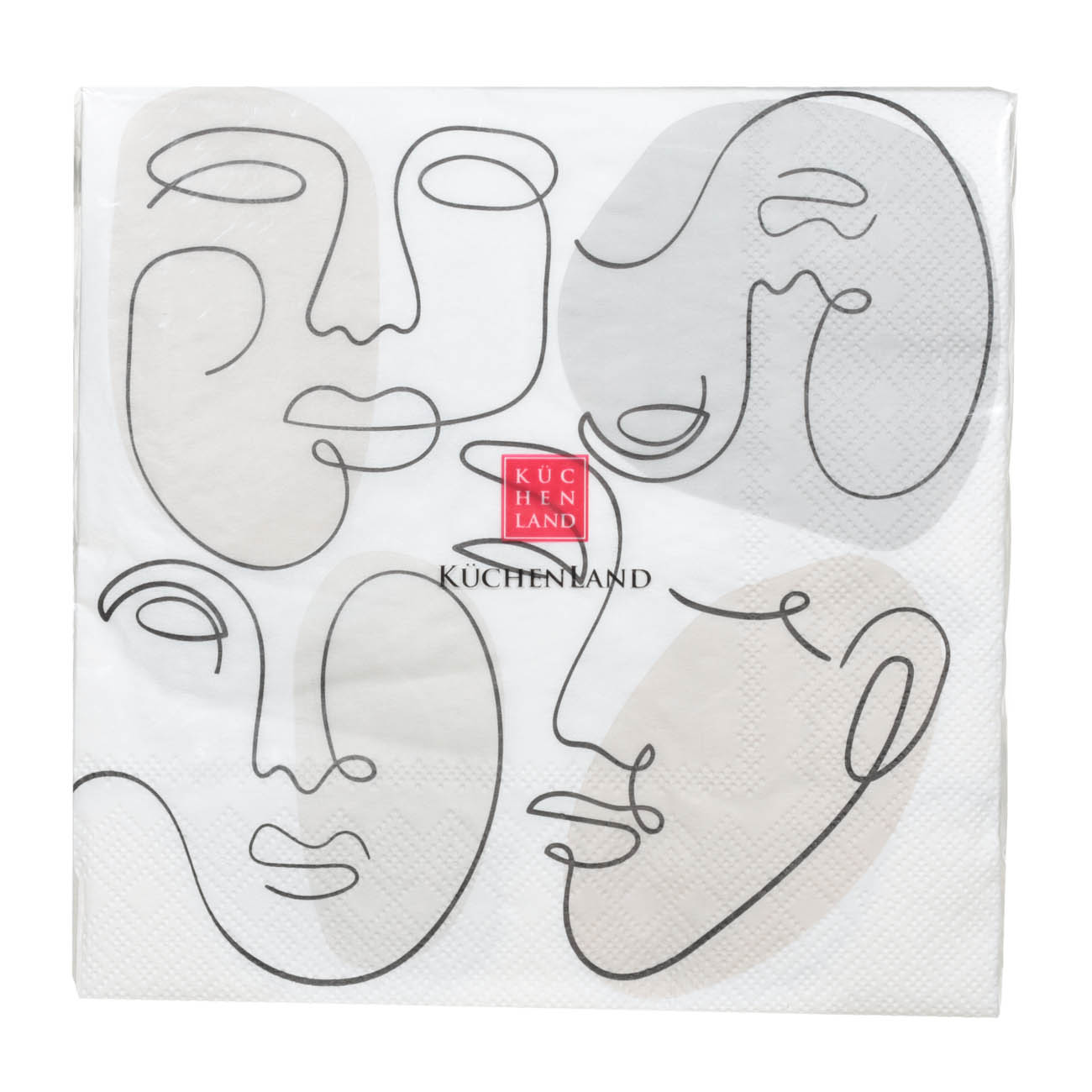 Салфетки бумажные, 33х33 см, 20 шт, белые, Лица, Face изображение № 2