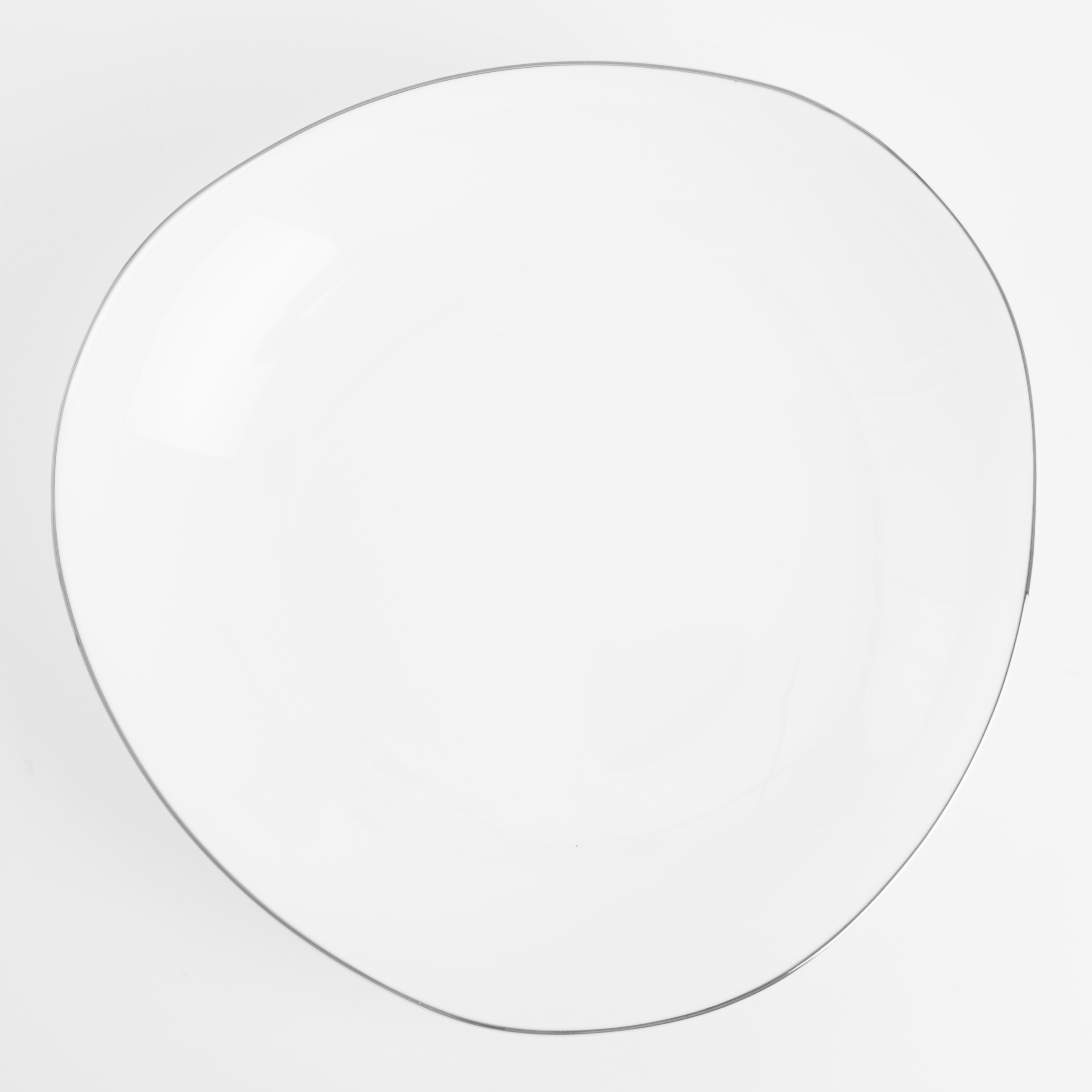 Тарелка суповая, 21х4 см, фарфор F, белая, Bend silver изображение № 4