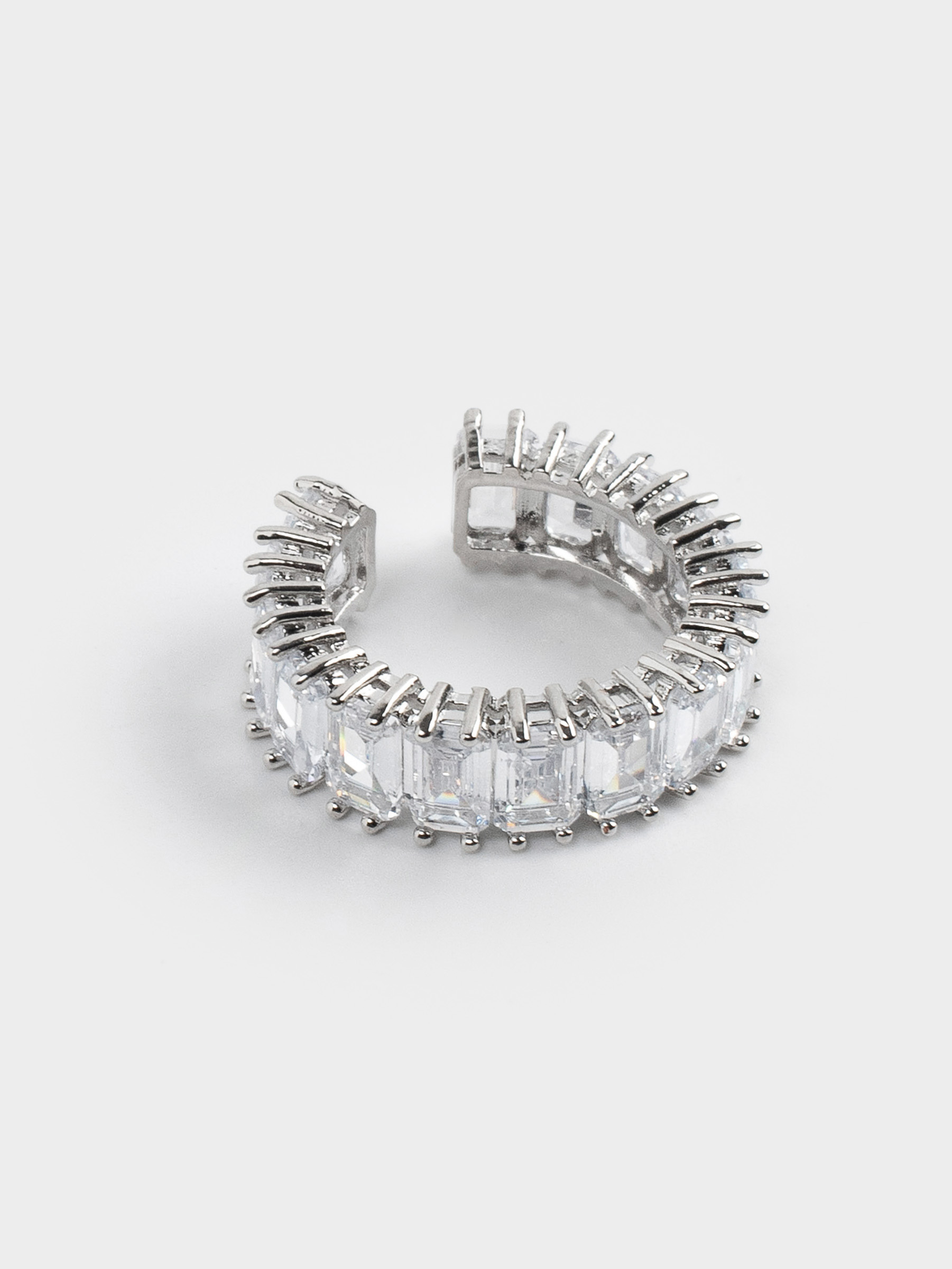 Кольцо, р. S-M, единый размер, металл/стекло, серебристое, Кристаллы, Jewelry crystal, image-2