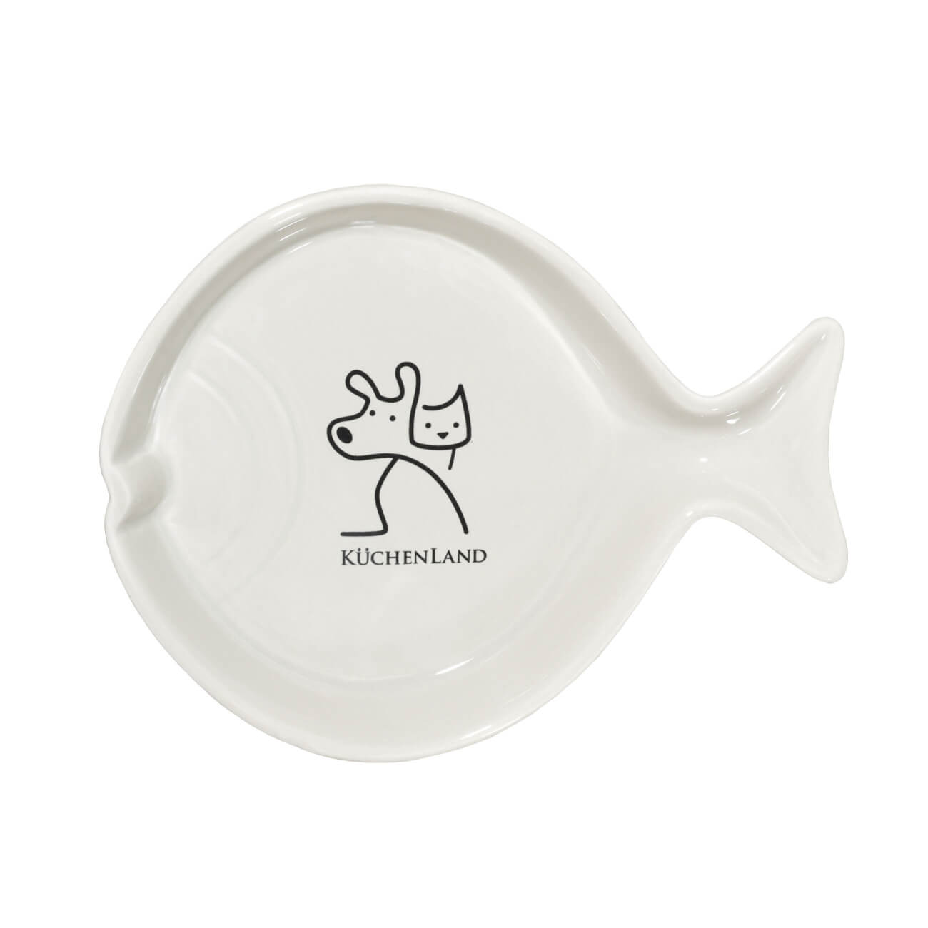 Миска для животных, 18х14 см, 135 мл, керамика, молочная, Рыба, Pet ferplast thea small bowl миска для животных керамика