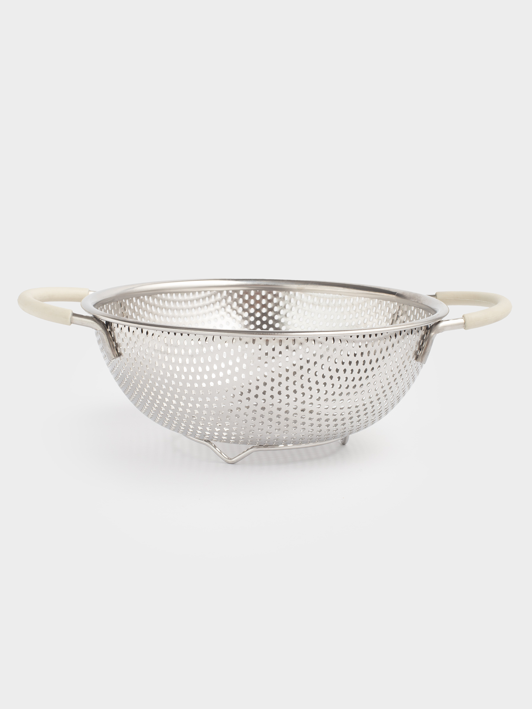 Дуршлаг, 19 см, с двумя ручками, сталь/силикон, бежевый, Sieve, image-1