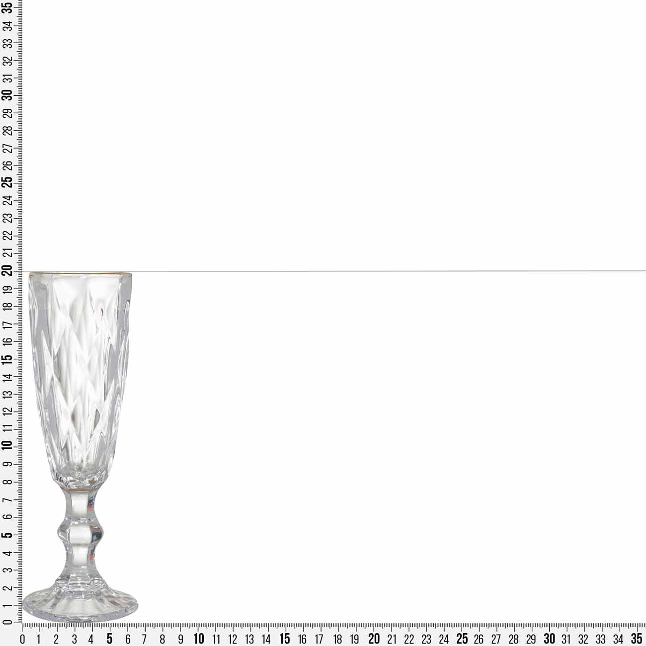 Бокал-кубок для шампанского, 170 мл, стекло Р, с золотистым кантом, Rhomb gold изображение № 3