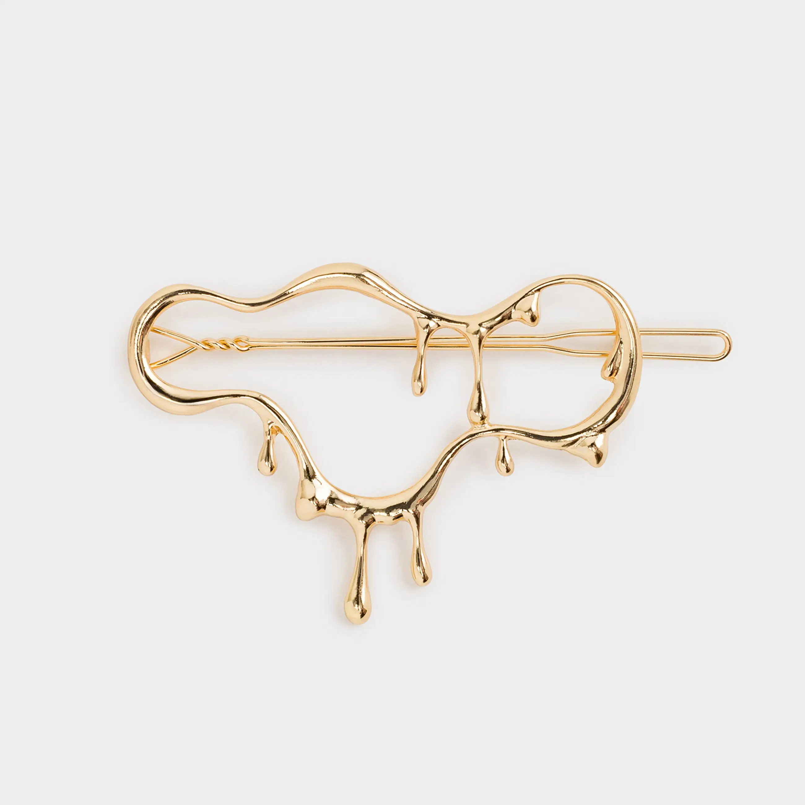 Заколка, 9 см, металл, золотистая, Jewelry